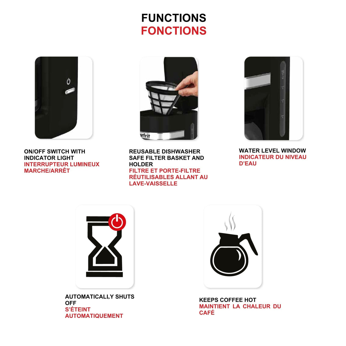 Starfrit 10-Cup Coffee Maker – Keep Warm Function – Reusable Filter Basket – Easy to clean – 900W – Black 🍁 All In One Marketplace Canada