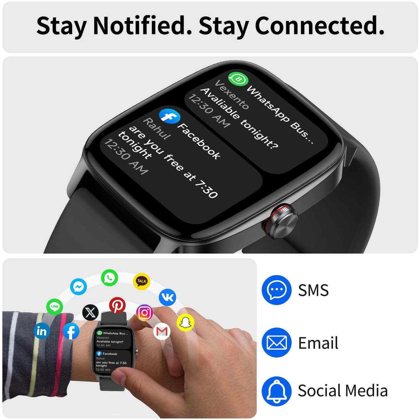 Smart Watch for Men Women, Bluetooth Call Smartwatch with AI Voice, 1.85" HD Fitness Watch, Heart Rate/Steps/Sleep Monitor, 100+ Sports Modes, IP68 Waterproof Watch for Android iOS 🍁 All In One Marketplace Canada