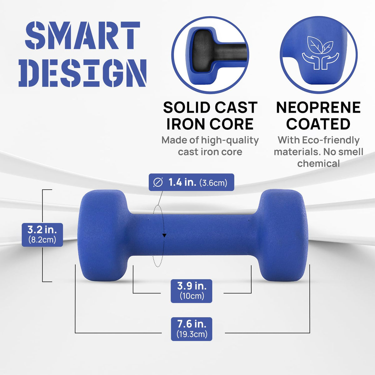 Yes4All Dumbbell Neoprene, poids et haltere, Weight Set, Hand Weights for Women, Dumbbells Pair, Free Weights (D. Blue - 6lbs) 🍁 All In One Marketplace Canada