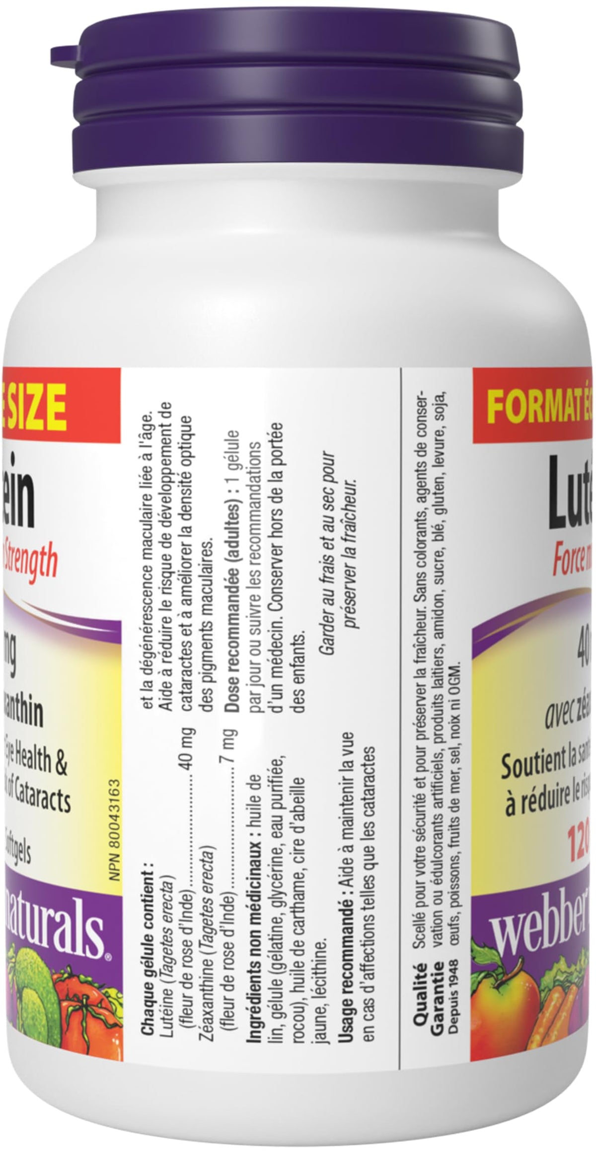 Webber Naturals Lutein 40 mg, 120 Softgels, Maximum Strength Eye Support Supplement with Zeaxanthin 🍁 All In One Marketplace Canada