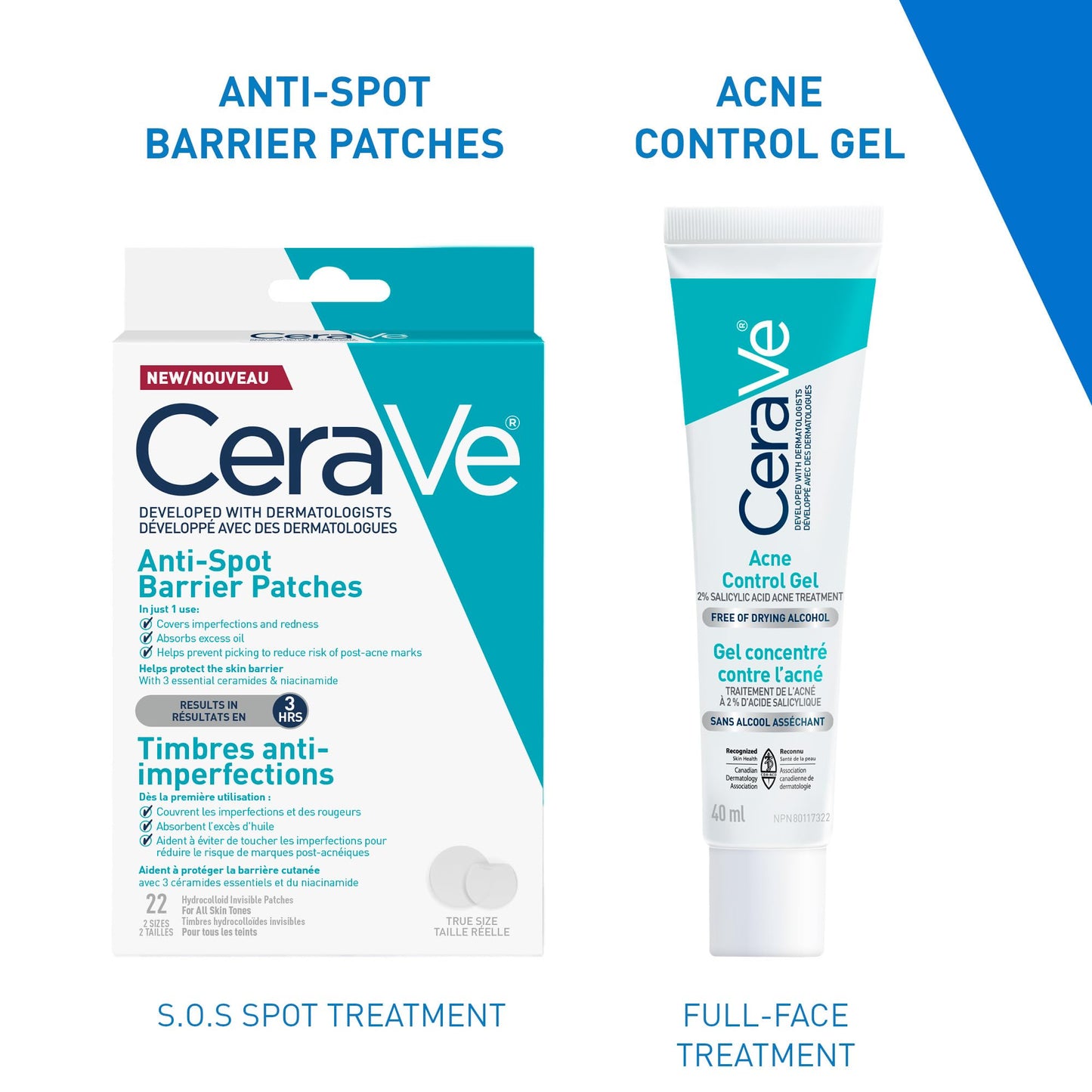 CeraVe Spot Barrier Patches, Hydrocolloid Acne Spot Patch with Niacinamide & 3 Essential Ceramides, Invisible on All Skin Tones, for Acne-Prone & Sensitive Skin, 22 count 🍁 All In One Marketplace Canada