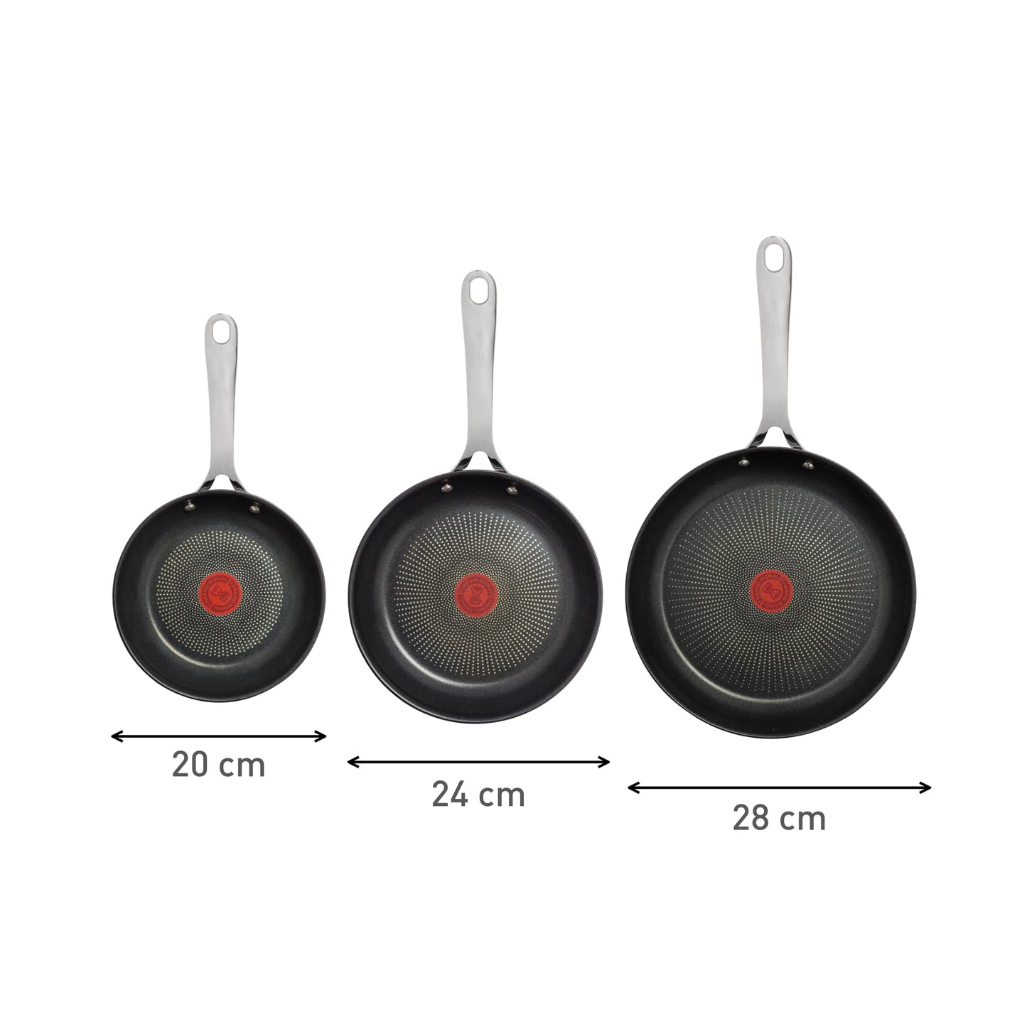 Jamie Oliver by Tefal Nonstick Coated Stainless Steel Pan Set 9.5" & 11", Induction Compatible, Oven Safe up to 500°F, Chef's Stainless Steel Skillet, Frying Pan, Kitchen Essentials, Silver 🍁 All In One Marketplace Canada