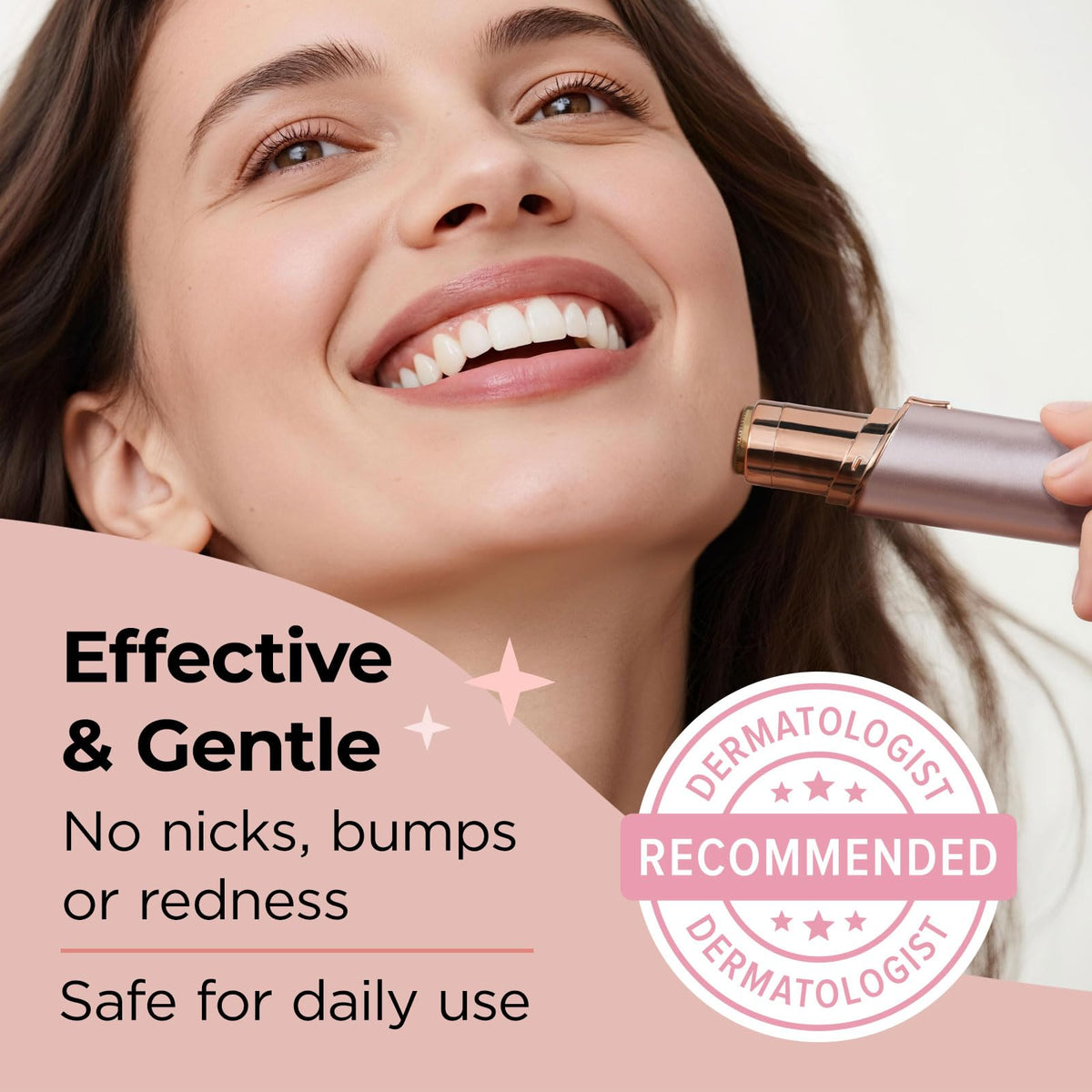 Kradaa Facial Hair Removal for Women: Electric Face Razor with LED Light - Painless & Instant Results Mini Shaver for Travel Use (Rose Gold) 🍁 All In One Marketplace Canada