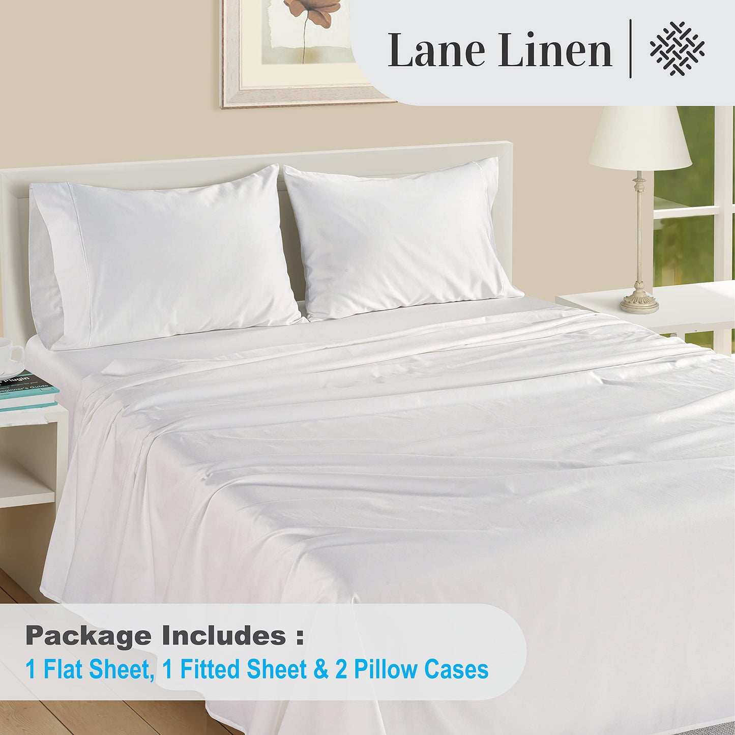 100% Egyptian Cotton Queen Sheets - 1000 Thread Count White Bed Sheets for Queen Size Bed, Long Staple Cotton Bedding Sheets, Sateen Weave, Luxury Hotel Sheets, Fits 17" Mattress 🍁 All In One Marketplace Canada