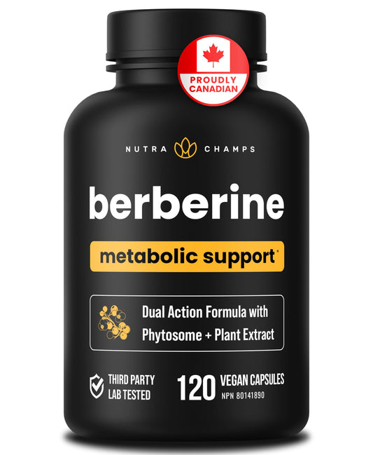 Berberine 1200mg Complex – 120 Count - Highest Purity 97% Berberine HCl + Patented Berbevis Phytosome for Max Absorption – Ultra Strength Capsules With Grape Seed Extract - Berberine Supplement Supports Glucose Metabolism & Healthy Blood Sugar Levels