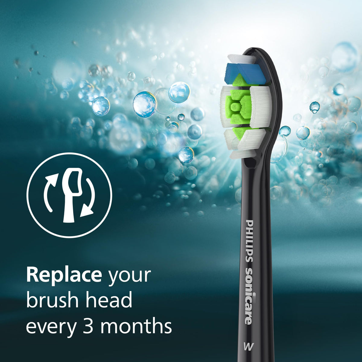 Philips Sonicare W DiamondClean - Genuine Replacement Electric Toothbrush Heads, Black, 2 Pack, HX6062/95 🍁 All In One Marketplace Canada
