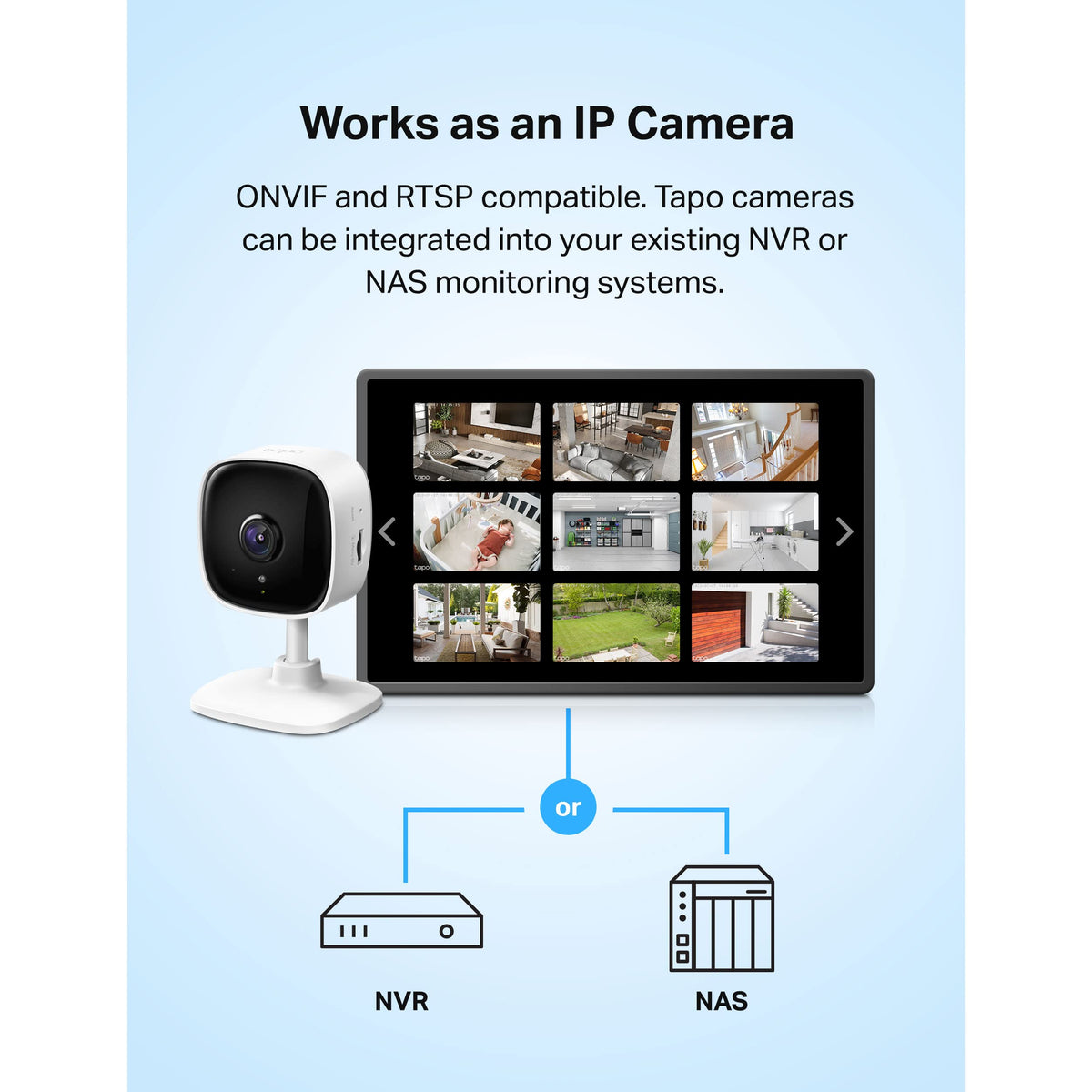 TP-Link Tapo 2K Indoor Home Security WiFi Camera, Up to 30ft Night Vision, Privacy Mode, Sound & Light Alarm, Up to 512 GB microSD Card Slot, Two-Way Audio, Works w/Alexa and Google (Tapo C110) 🍁 All In One Marketplace Canada