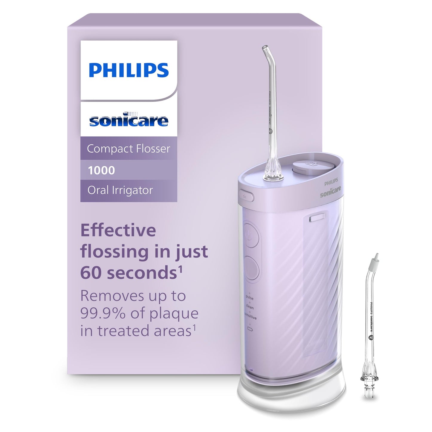 Philips Sonicare Compact Flosser 1000, Portable Water Flosser with 3 Flossing Modes, IPX7 Waterproof Oral Irrigator, Travel Friendly, Purple, Model HX3333/23 🍁 All In One Marketplace Canada