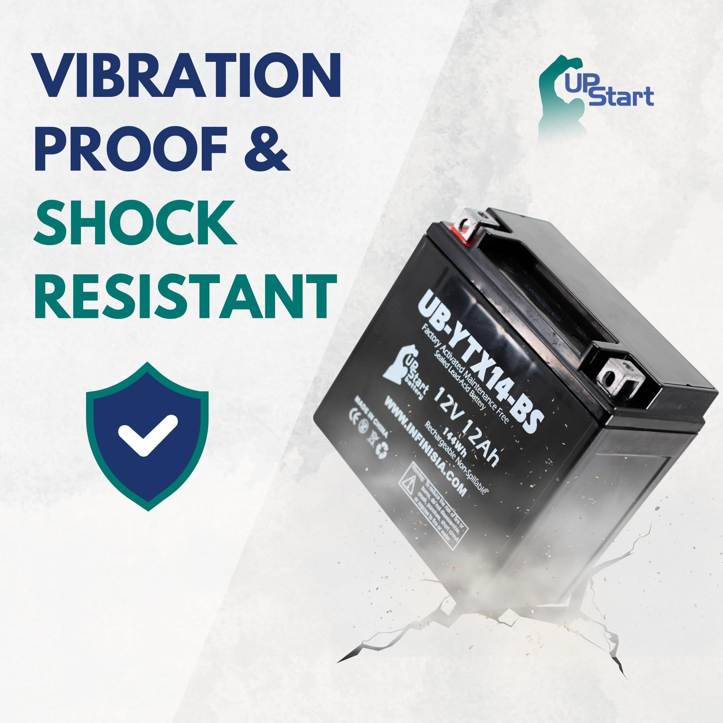 YTX14-BS Battery - Motorcycle Battery, ATV Battery 12V 12AH, UTV, 4 Wheeler, Snowmobile, Powersports Batteries - Compatible with Honda Rancher 350, Buell Blast, Yamaha - Sealed Lead Acid 12 Volt AGM 🍁 All In One Marketplace Canada