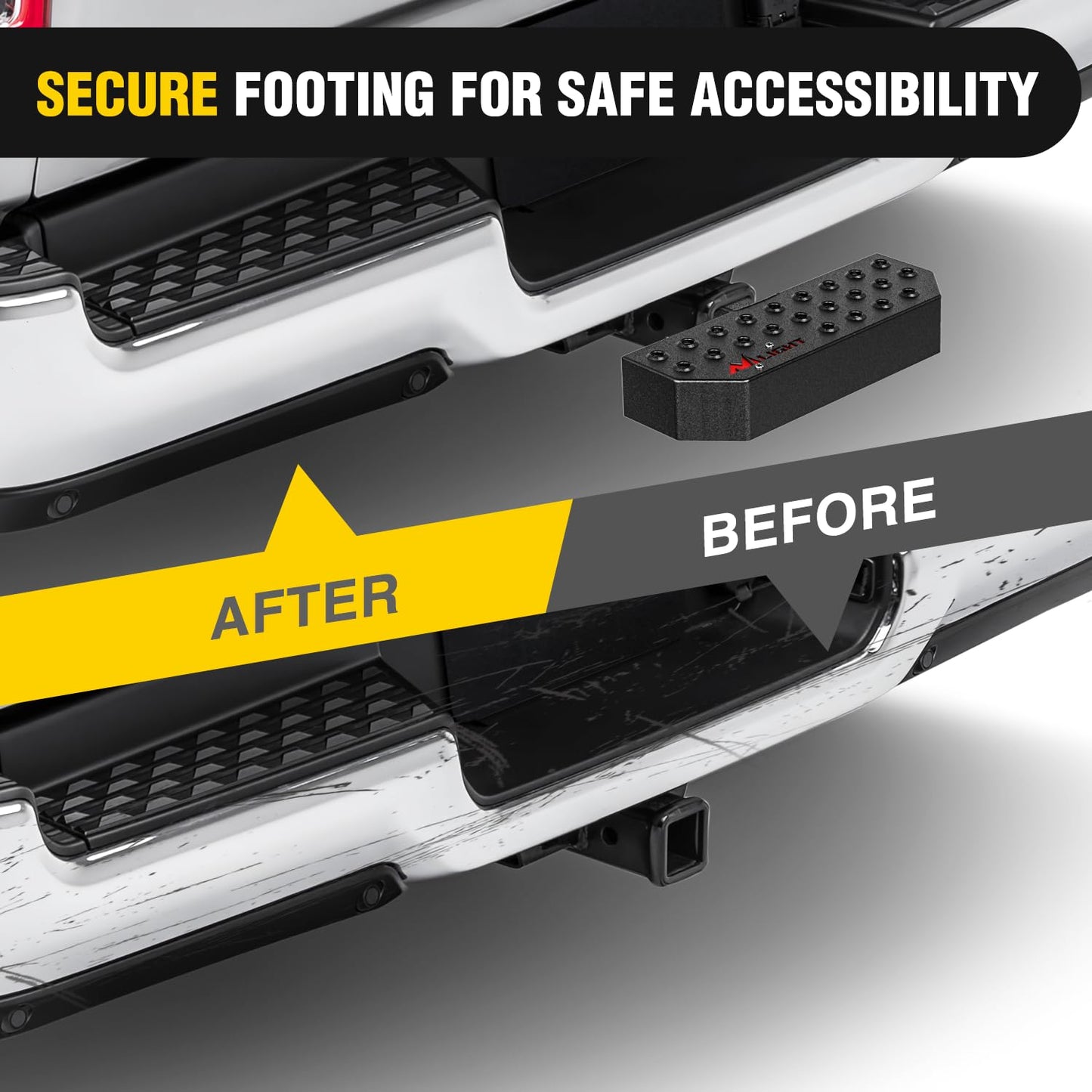 Nilight Hitch Step with 2" Hitch Receiver Rear Bumper Guard Protector 11.9 Inch with 5/8” Hitch Pin Clip Upgraded Textured Black Anti Slip Hitch Step Bar for Pickup Truck Car SUV 🍁 All In One Marketplace Canada