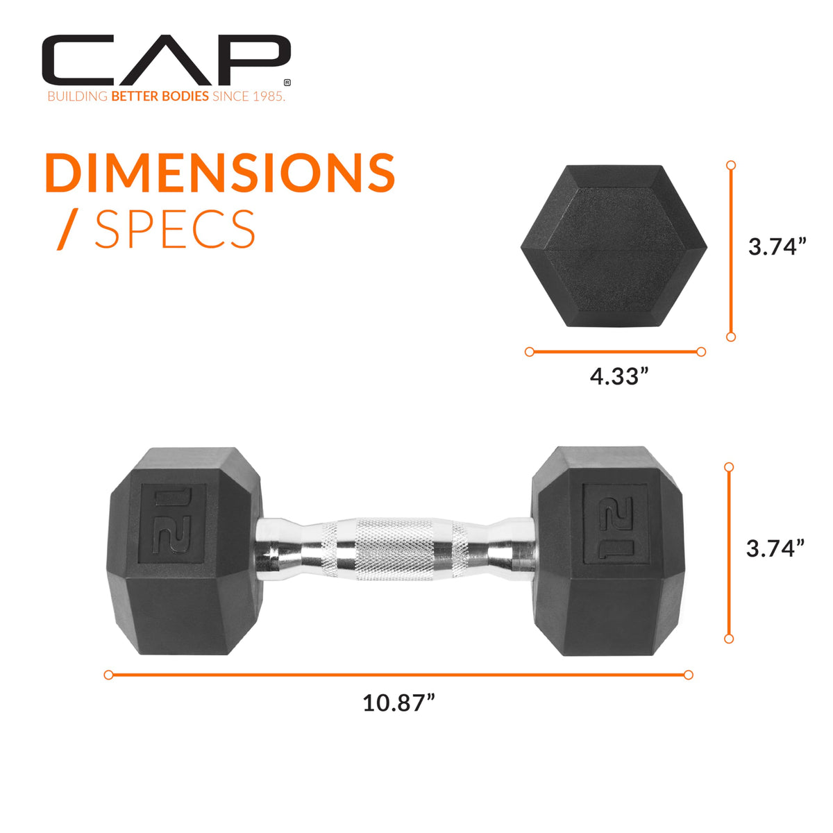 CAP Barbell 12 LB Pair Coated Hex Dumbbell Weight 🍁 All In One Marketplace Canada