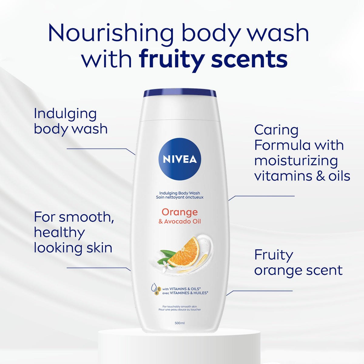 NIVEA Orange & Avocado Oil Body Wash, 3x500ml 🍁 All In One Marketplace Canada
