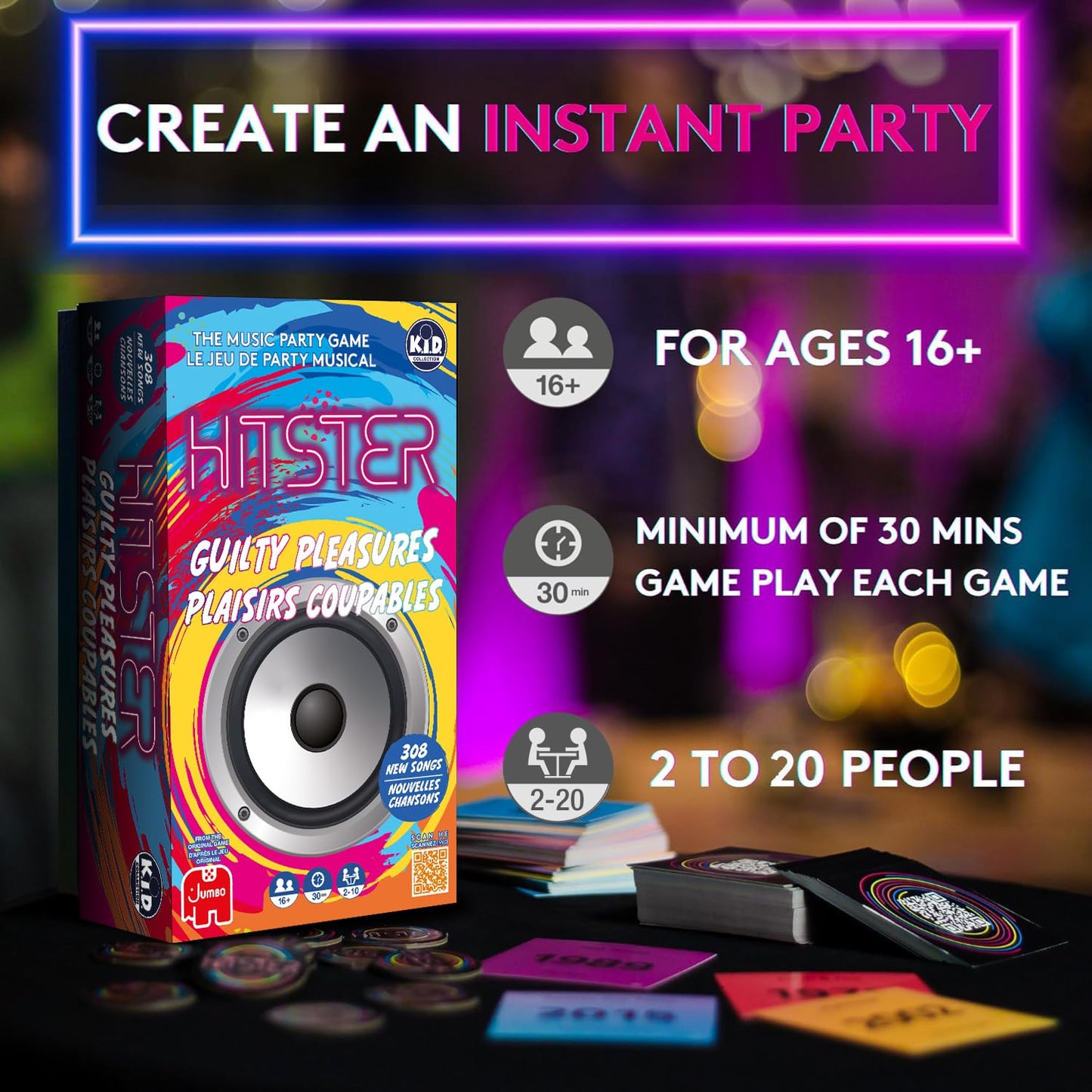 HITSTER - Guilty Pleasure - The Ultimate Music Trivia Party Game for Adults and Families - All-Time Playlist with The Greatest Hits - 2 to 10 Players Ages 16+ 🍁 All In One Marketplace Canada