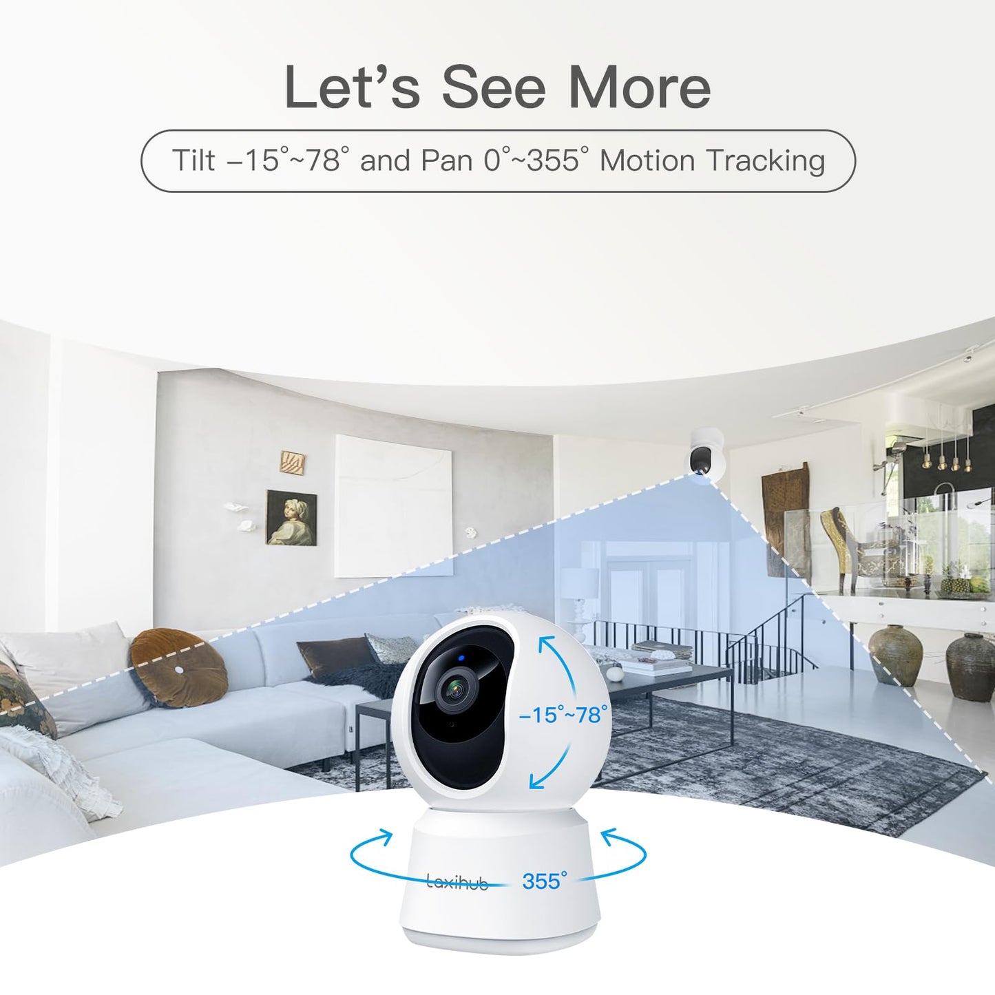 360° View 2K Pet Camera with Phone App 2 Pack, Indoor Security Camera, Baby Monitor, Motion Tracking, Pan/Tilt, Night Vision, Two-Way Audio, Works with Alexa, 2.4G WiFi Only (P2T 2PC) 🍁 All In One Marketplace Canada