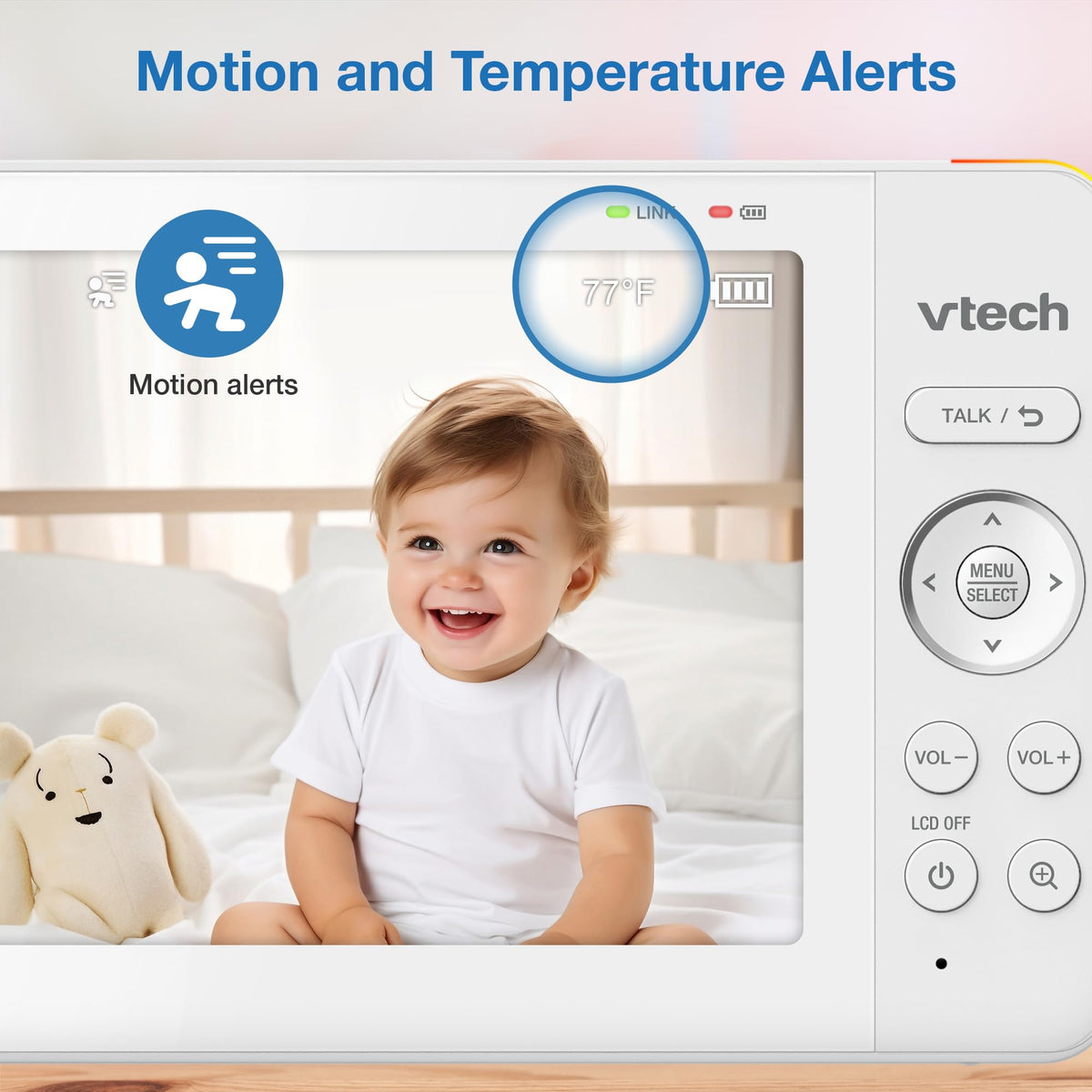 VTech Advanced HQ Max 7" Digital Video Baby Monitor with Pan-Tilt-Zoom, Night Light, Long Range, 2-WayTalk, Display, and Lullabies, No WiFi, White 🍁 All In One Marketplace Canada
