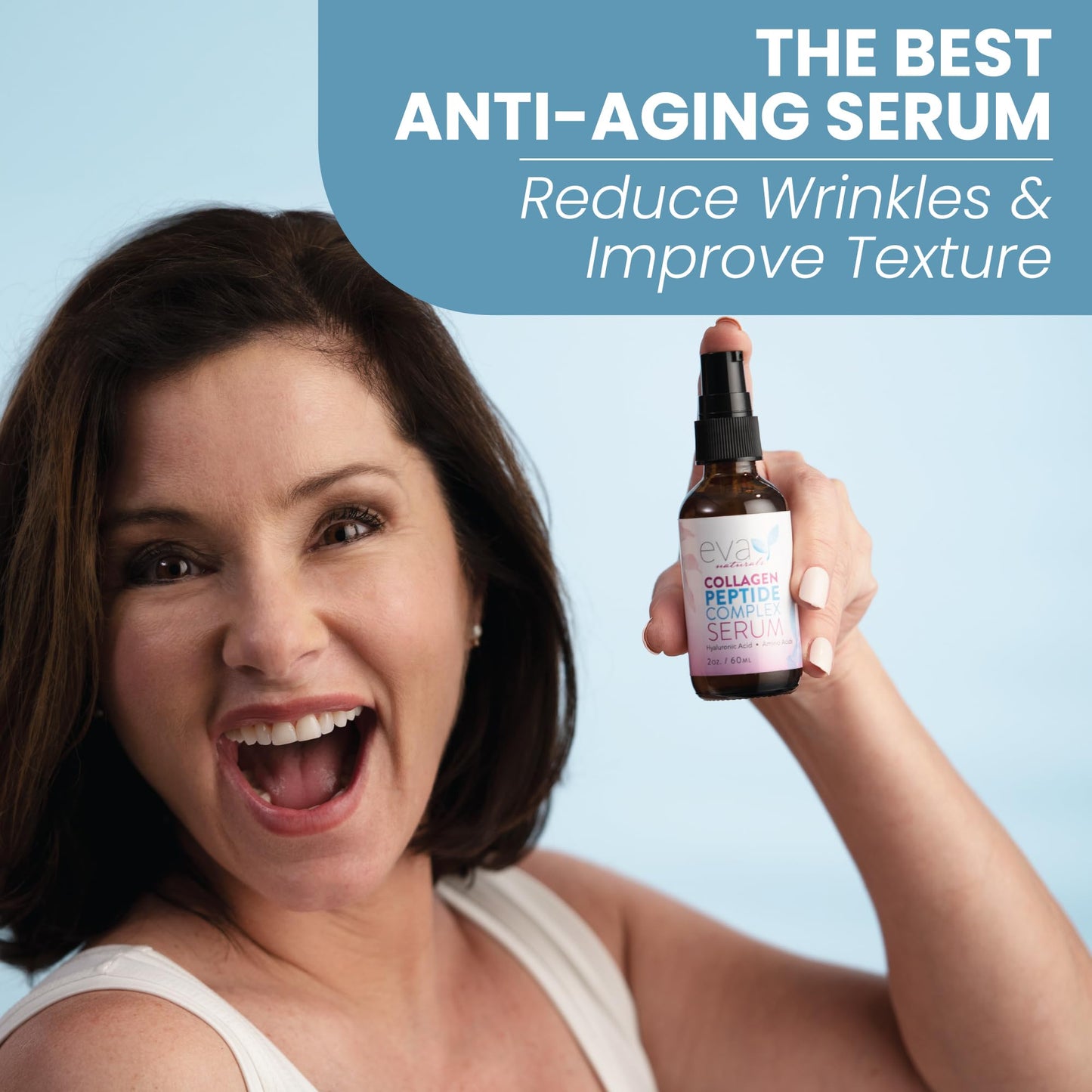 Eva Naturals Peptide Serum for Face – Collagen Boosting Anti-Aging Facial Serum for Wrinkles, Fine Lines & Microneedling – Skin Firming, Smoothing & Hydrating Peptides Booster 🍁 All In One Marketplace Canada
