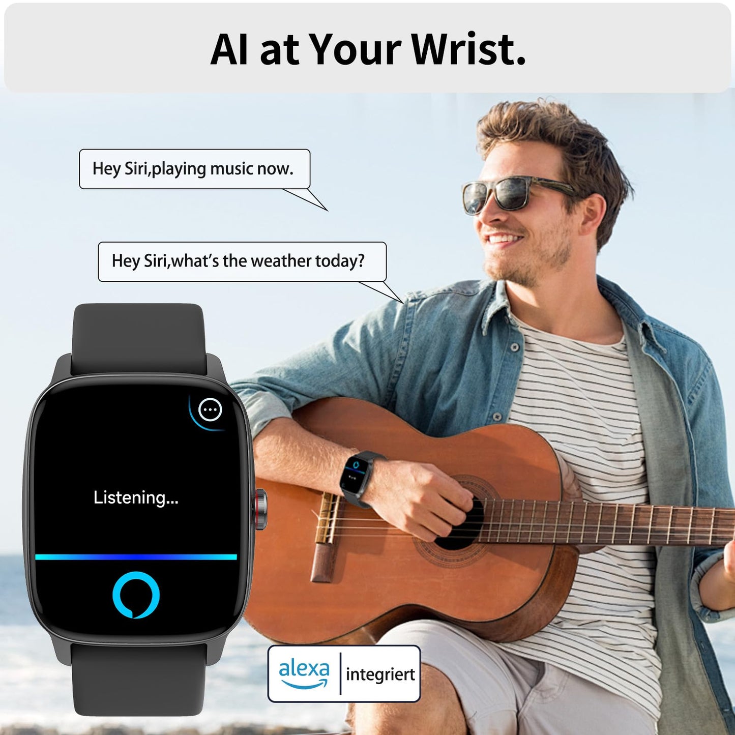 Smart Watch for Men Women, Bluetooth Call Smartwatch with AI Voice, 1.85" HD Fitness Watch, Heart Rate/Steps/Sleep Monitor, 100+ Sports Modes, IP68 Waterproof Watch for Android iOS 🍁 All In One Marketplace Canada