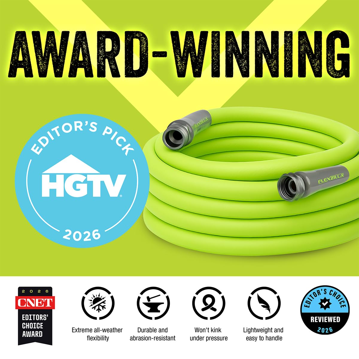 Legacy Manufacturing HFZG5100YW Flexzilla ZillaGreen Garden Hose, 5/8" by 100' 🍁 All In One Marketplace Canada