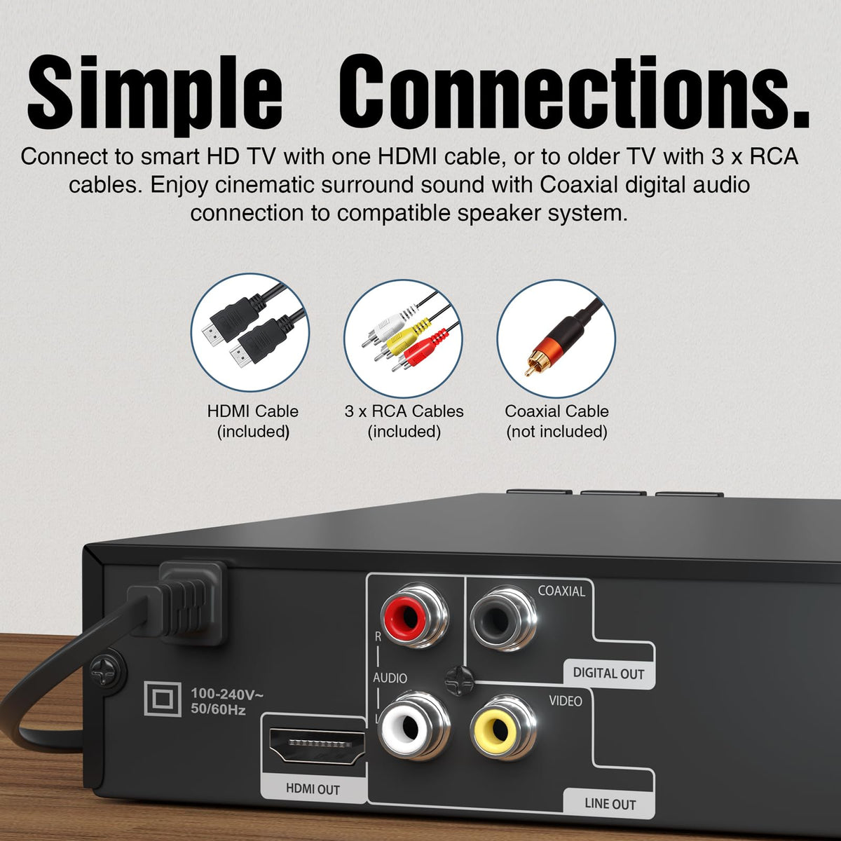 MEGATEK Region-Free HDMI DVD Player for TV, Compact CD/DVD Player with USB Port, Plays All Region DVDs & Multi Formats, Metal Housing, HDMI/RCA Cables & Remote Included 🍁 All In One Marketplace Canada