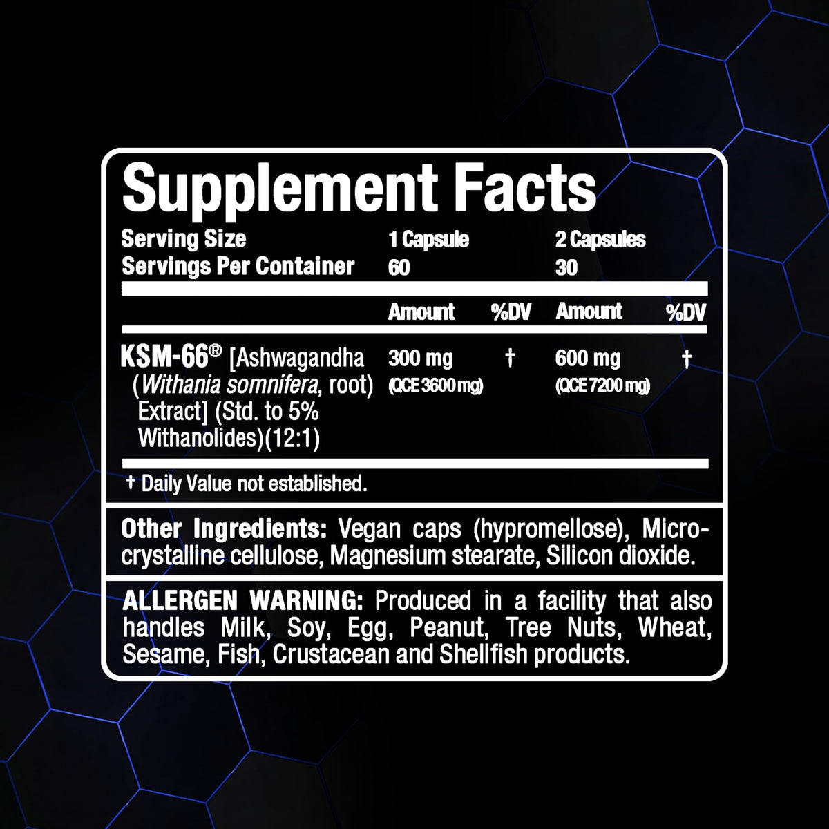 ALLMAX Ashwagandha KSM-66 Capsules - Full Spectrum Root Extract Supplement - Muscle Strength & Recovery, Stress Relief - 60 Veggie Caps, 30 Servings, Non-GMO, Gluten Free 🍁 All In One Marketplace Canada