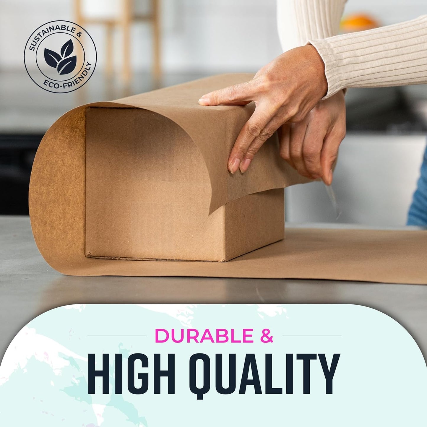 Bryco Goods 18" x 1200"(100’) Brown Wrapping Paper - Kraft Paper Roll for Packing, Arts & Crafts, Gift Wrapping, Bulletin Board, Banner, Bouquet Flower, Table Covering, Shipping & Moving Supplies 🍁 All In One Marketplace Canada