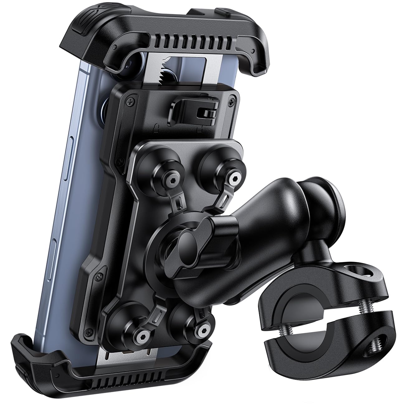 Lamicall Motorcycle Phone Mount Holder - [Dual Vibration Dampener] [720° Adjustment Arm] Motorcycle Cell Phone Holder, Bike Handlebar Phone Mount for iPhone 17 Pro/Air/16/15/14 Pro Max, 4.7-6.7" Phone 🍁 All In One Marketplace Canada