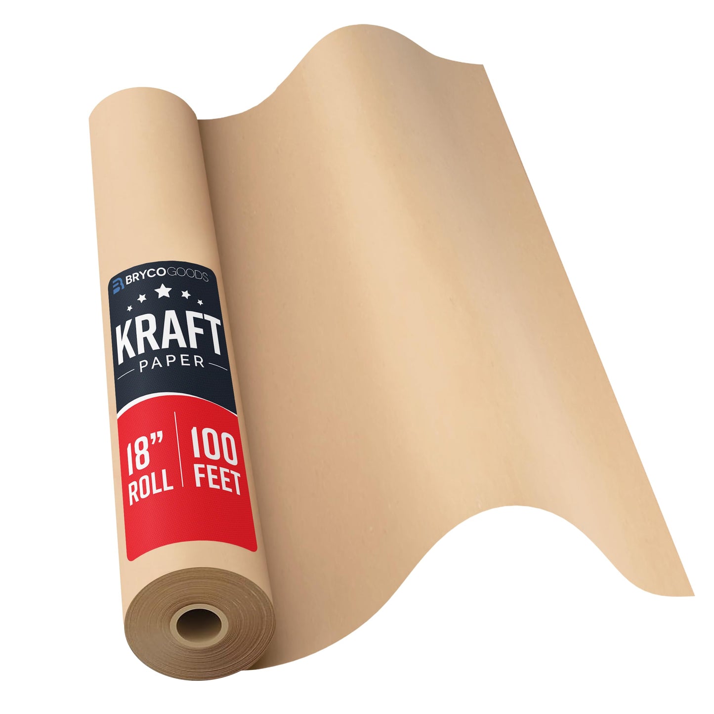 Bryco Goods 18" x 1200"(100’) Brown Wrapping Paper - Kraft Paper Roll for Packing, Arts & Crafts, Gift Wrapping, Bulletin Board, Banner, Bouquet Flower, Table Covering, Shipping & Moving Supplies 🍁 All In One Marketplace Canada