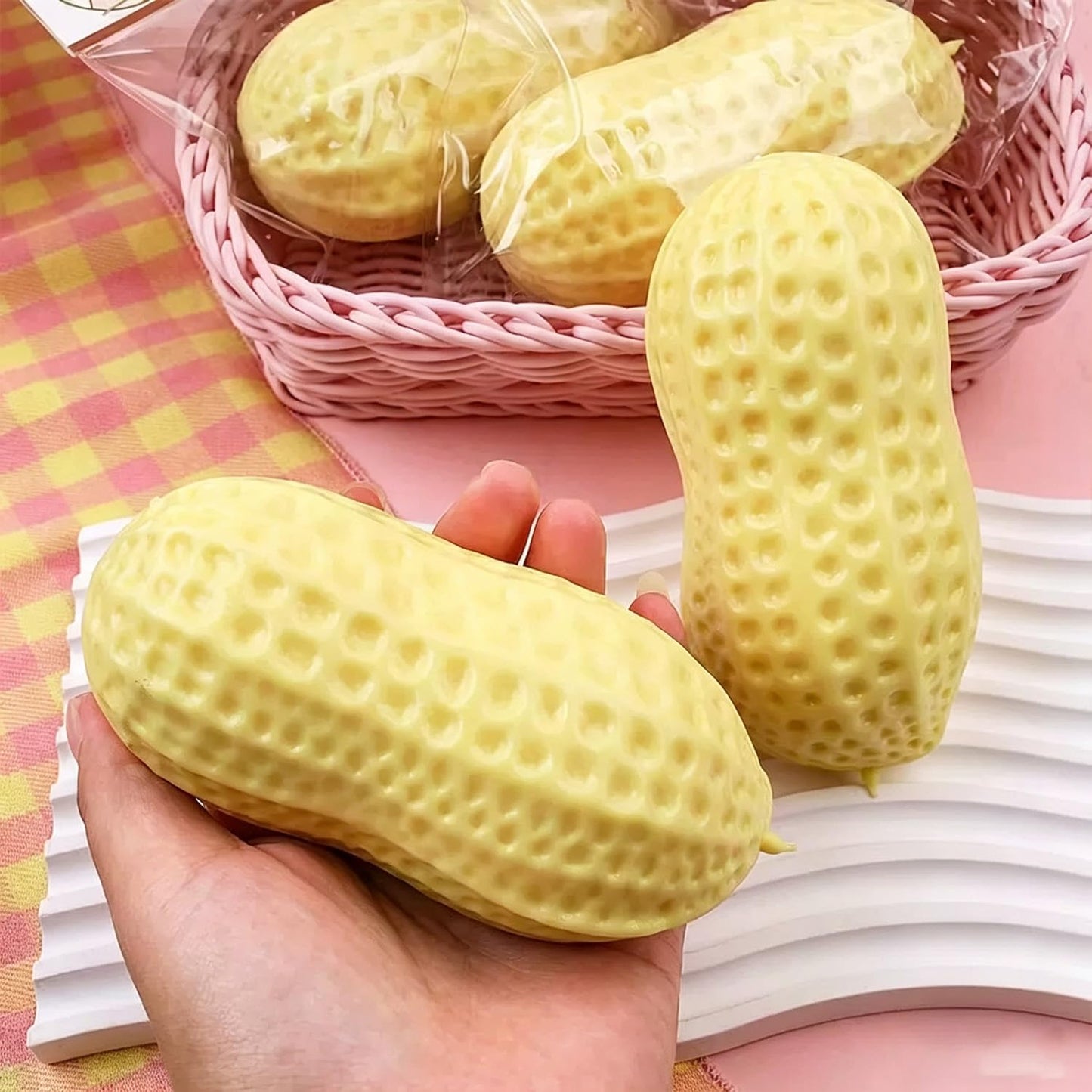 Peanut Squishies, Peanut Shape Stress Relief Ball Soft Squeeze Fidget, Soft Slow Rising Fidget Squeeze Soft Stress Relief Sensory Fidget for Adults Anxiety Relief Hand Relax for Office Desk Workers 🍁 All In One Marketplace Canada