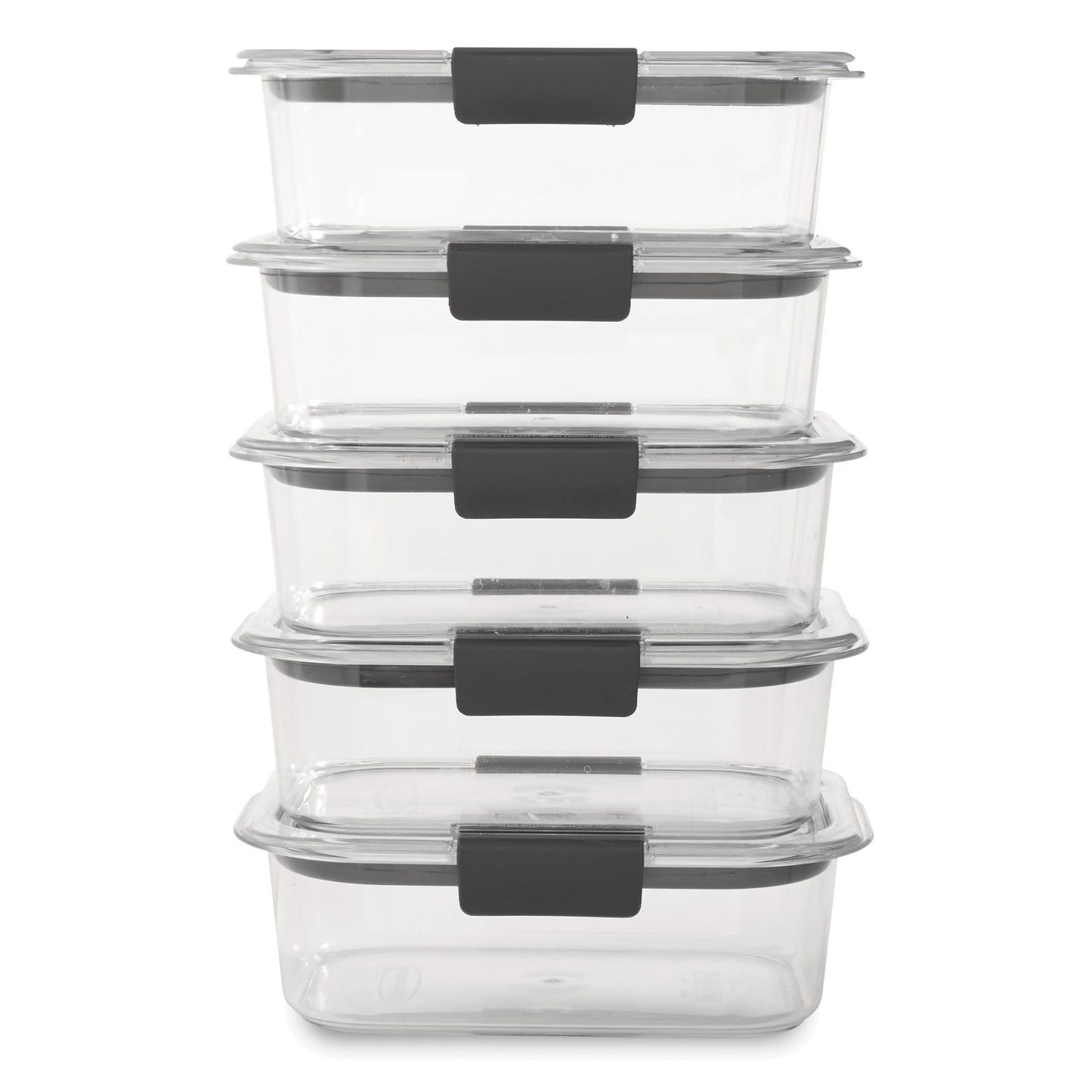Rubbermaid 10-Piece Brilliance Food Storage Containers with Lids for Lunch, Meal Prep, and Leftovers, Dishwasher Safe, 3.2-Cup, Clear/Grey 🍁 All In One Marketplace Canada