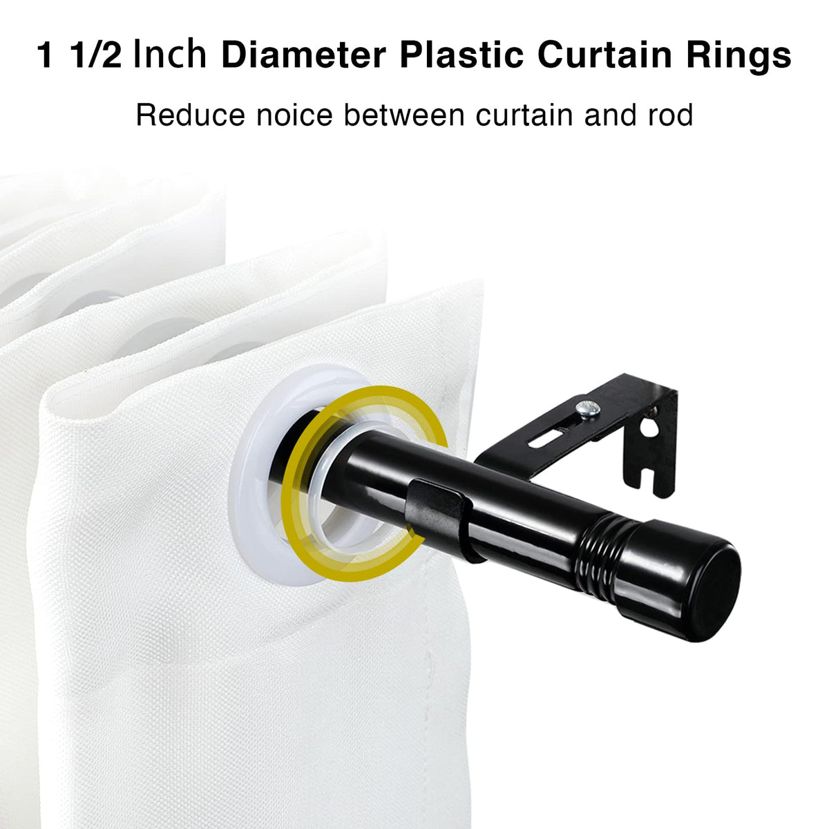 Extra Long Curtain Rods for Windows 28 to 144 inch, 1" Heavy Duty Drapery Rods with Adjustable Brackets, Bedroom Easy Instal Simple Blackout Outdoor Black Curtain Rods for Patio 🍁 All In One Marketplace Canada