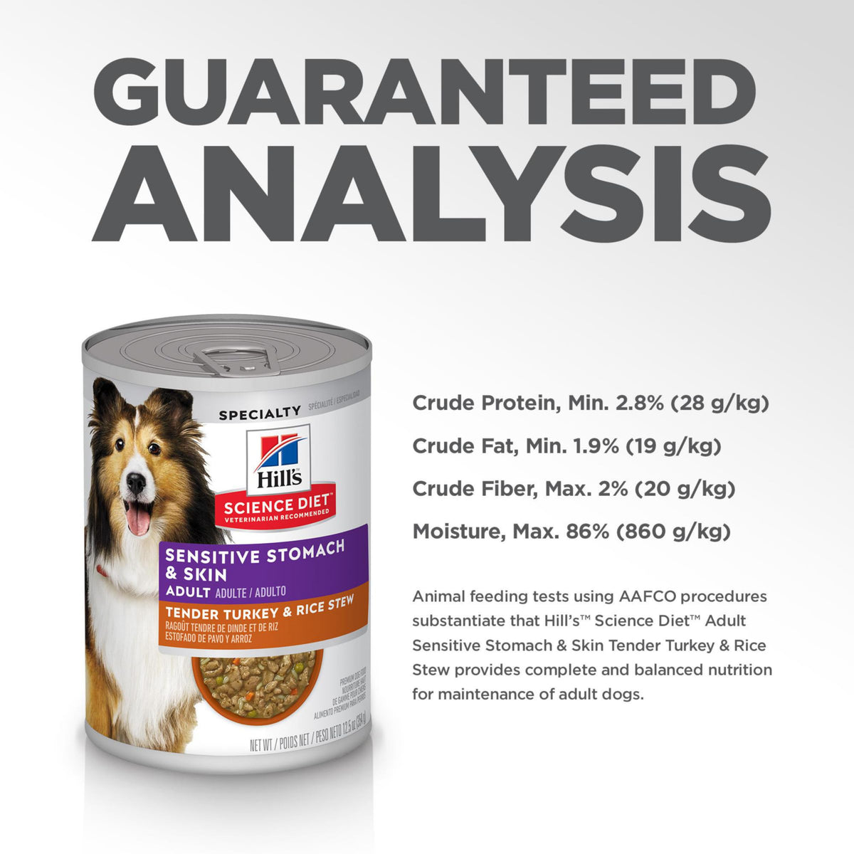 Hill's Science Diet Sensitive Stomach & Skin, Adult 1-6, Stomach Sensitivity Support, Wet Dog Food, Turkey & Rice Stew, 12.5 oz Can, Case of 12 🍁 All In One Marketplace Canada