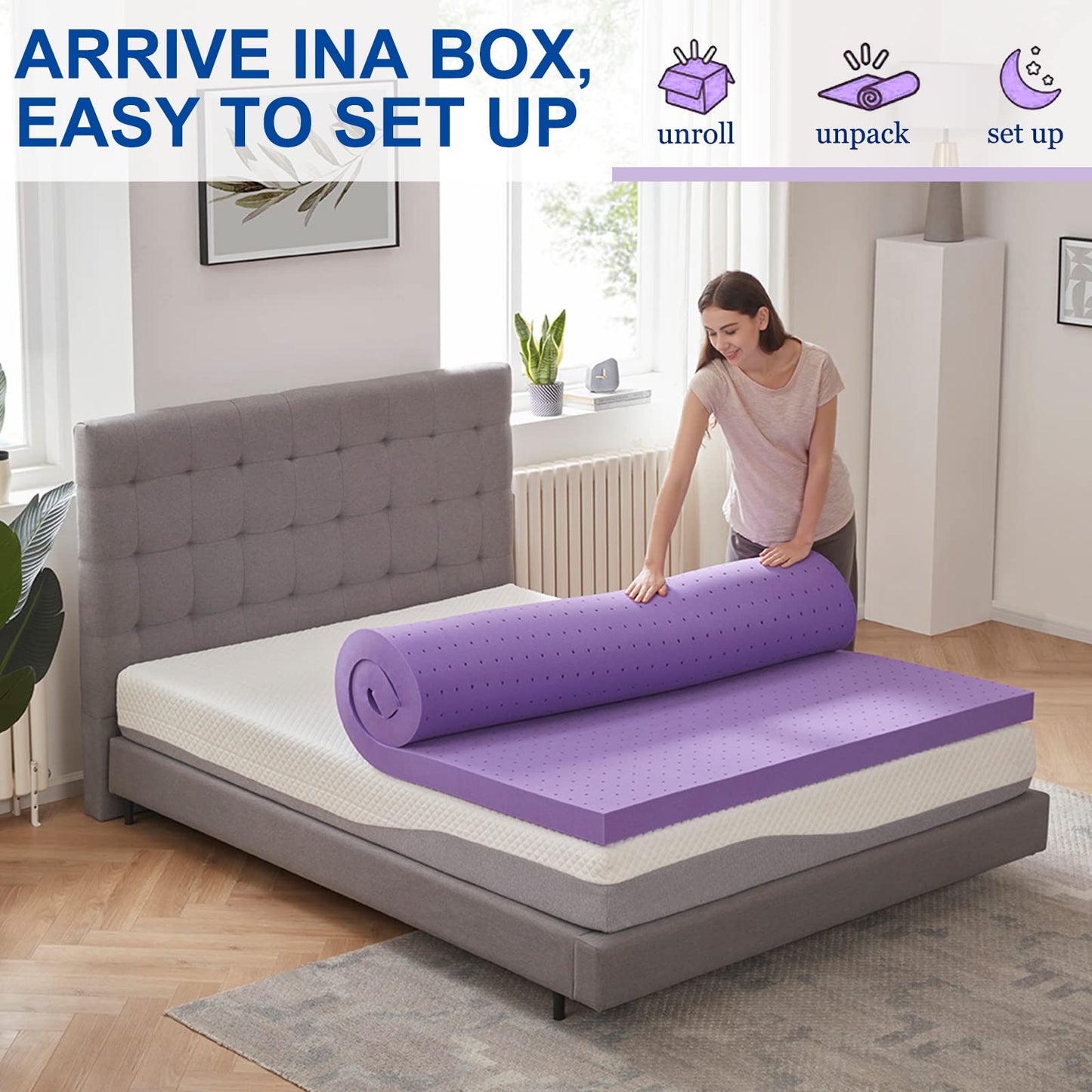 SINWEEK 2 Inch Twin Size Gel Memory Foam Mattress Topper 🍁 All In One Marketplace Canada