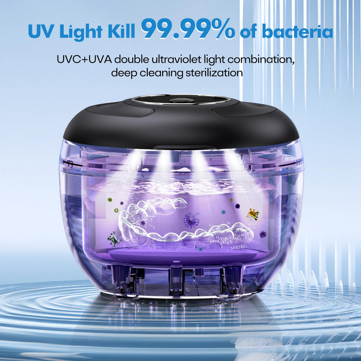 Upgraded Ultrasonic Retainer Cleaner Machine, 45kHz Ultrasonic Dentures Cleaner for Night Guards, Braces, Aligner, Toothbrush, Jewelry and More, 200ML Capacity, Black1 🍁 All In One Marketplace Canada