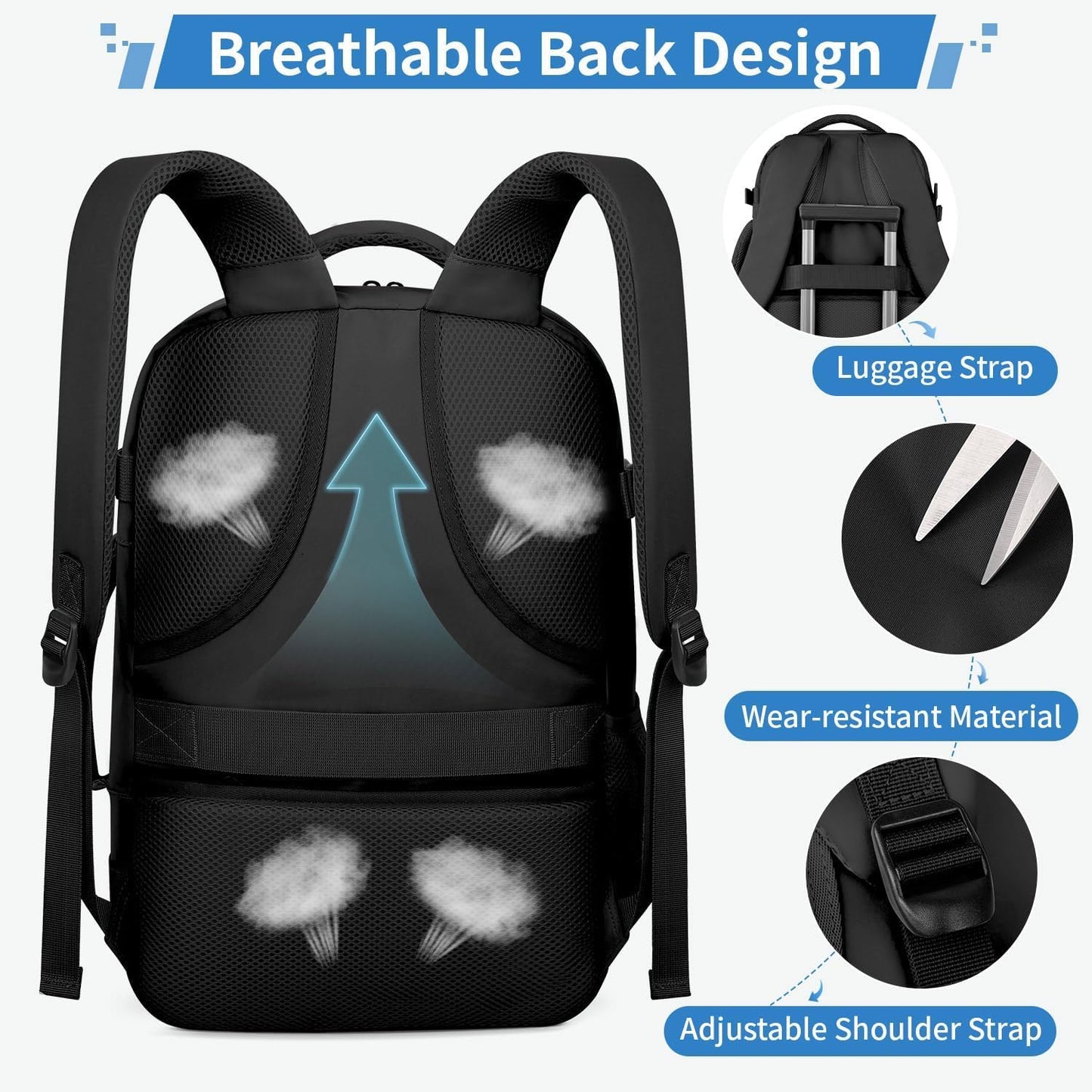 ZOMFELT Travel Backpack for Women Men, TSA 15.6" Carry on Luggage Backpack 🍁 All In One Marketplace Canada