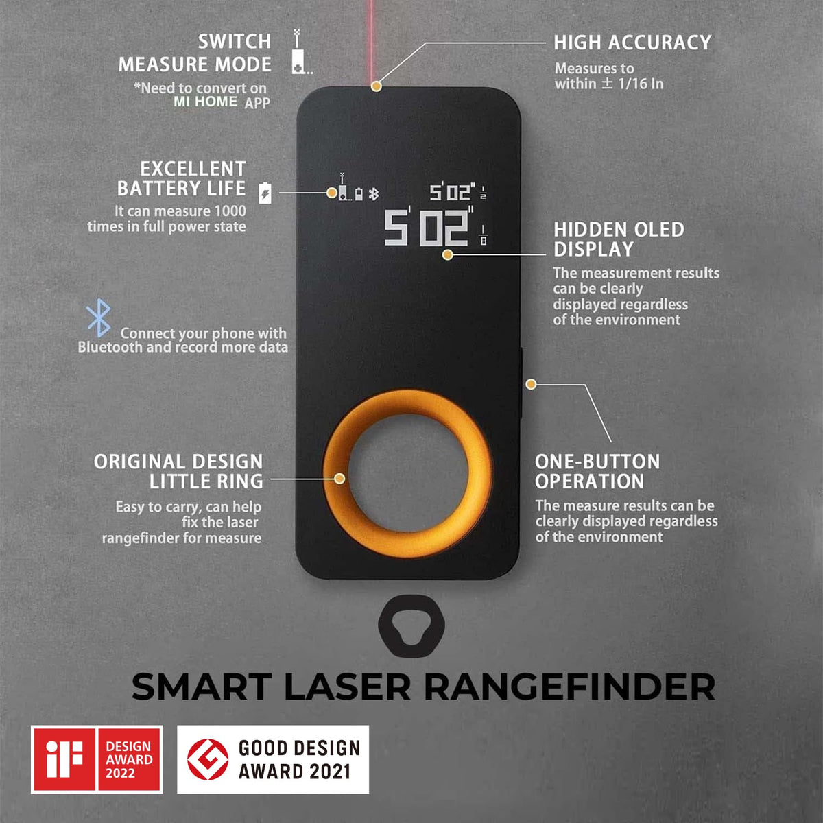 HOTO Laser Measuring Tool, Pocket-Size 98Ft Digital Laser Tape Measure ±2mm Accuracy, USB-C Rechargeable, OLED Display, Ft/M/in Unit, Real-time Data Sync, Cool Gadgets Gifts for Men & Home Use 🍁 All In One Marketplace Canada