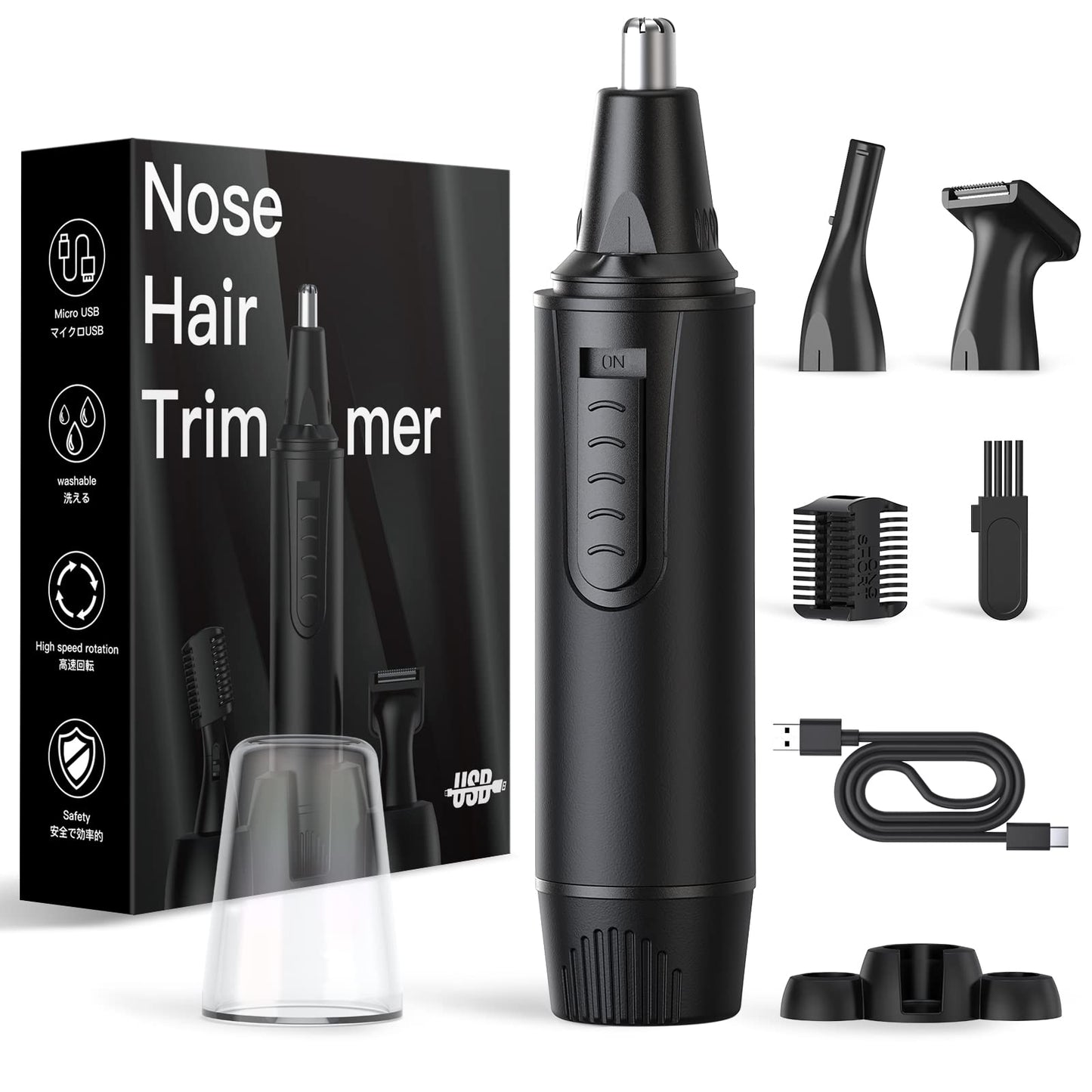 Nose Hair Trimmers for Men and Women-Rechargeable Ear Hair Trimmer-7IN1 Professional Painless Nose Clipper Eyebrow & Facial Hair Trimmer-IPX7 Waterproof Dual Edge Blades for Easy Cleansing-Black 🍁 All In One Marketplace Canada