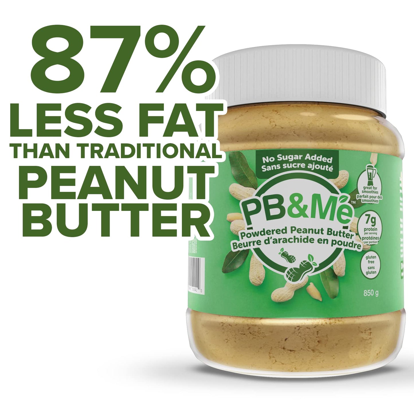 PB&Me Sugar Free Peanut Butter Powder - Powdered Peanut Butter No Sugar for Low Calorie Snacks, Peanut Butter Powder Protein for Smoothies, Low Carb Peanut Powder Protein Snack, 2lbs Jar (1-Pack) 🍁 All In One Marketplace Canada