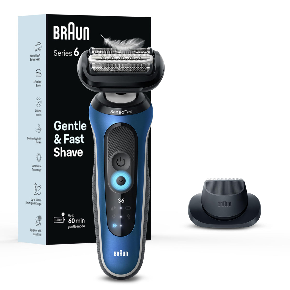 Braun Electric Razor for Men Series 6, Beard Shaver, Electric Shaver, GentleFlex, SkinGentle Foil, with Precision Trimmer, S6 6120s, 1 item 🍁 All In One Marketplace Canada