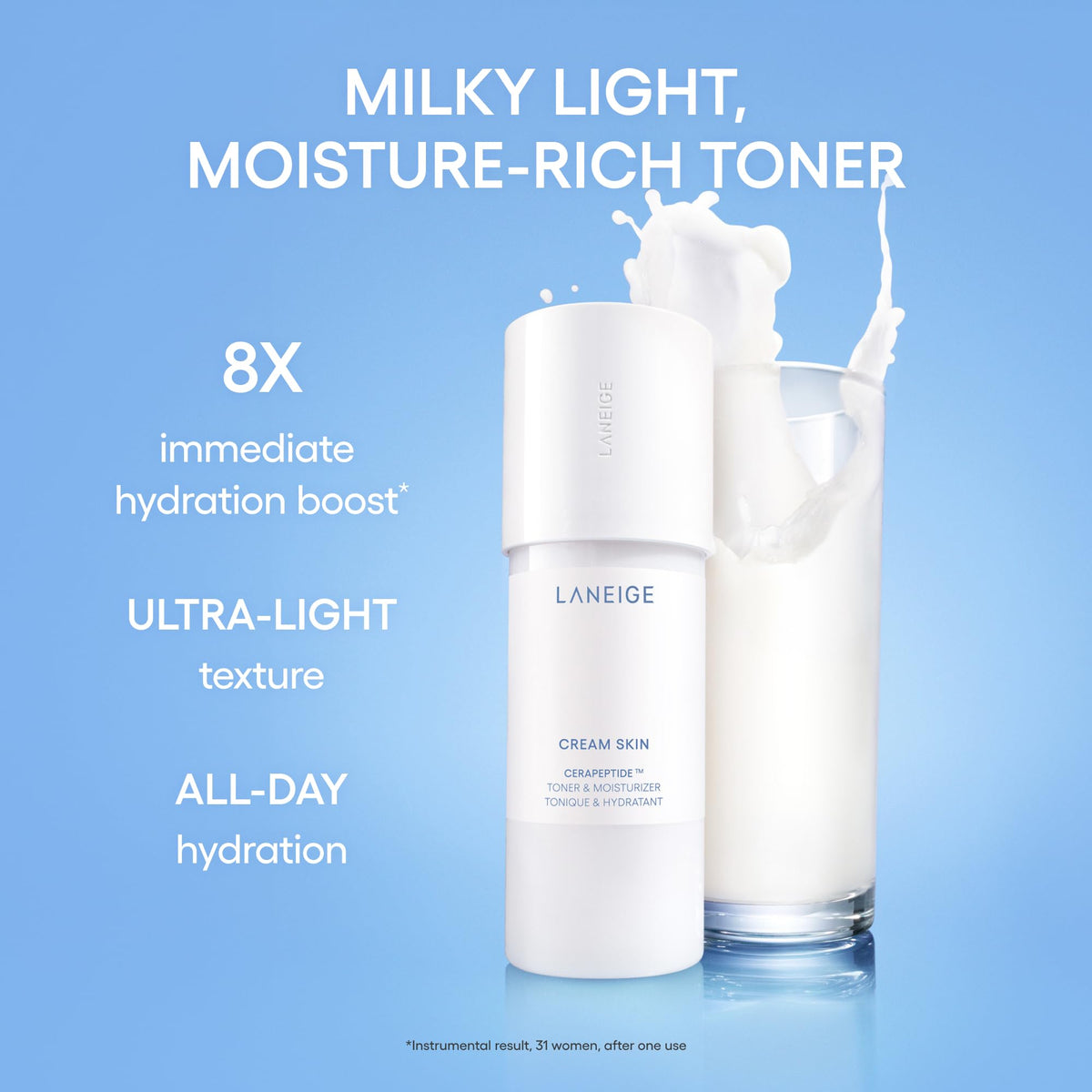 LANEIGE Cream Skin Toner & Moisturizer Mini: Lightweight Refillable Korean Milky Toner with Ceramide & Peptide for Hydration, Firming, & Barrier Support 🍁 All In One Marketplace Canada
