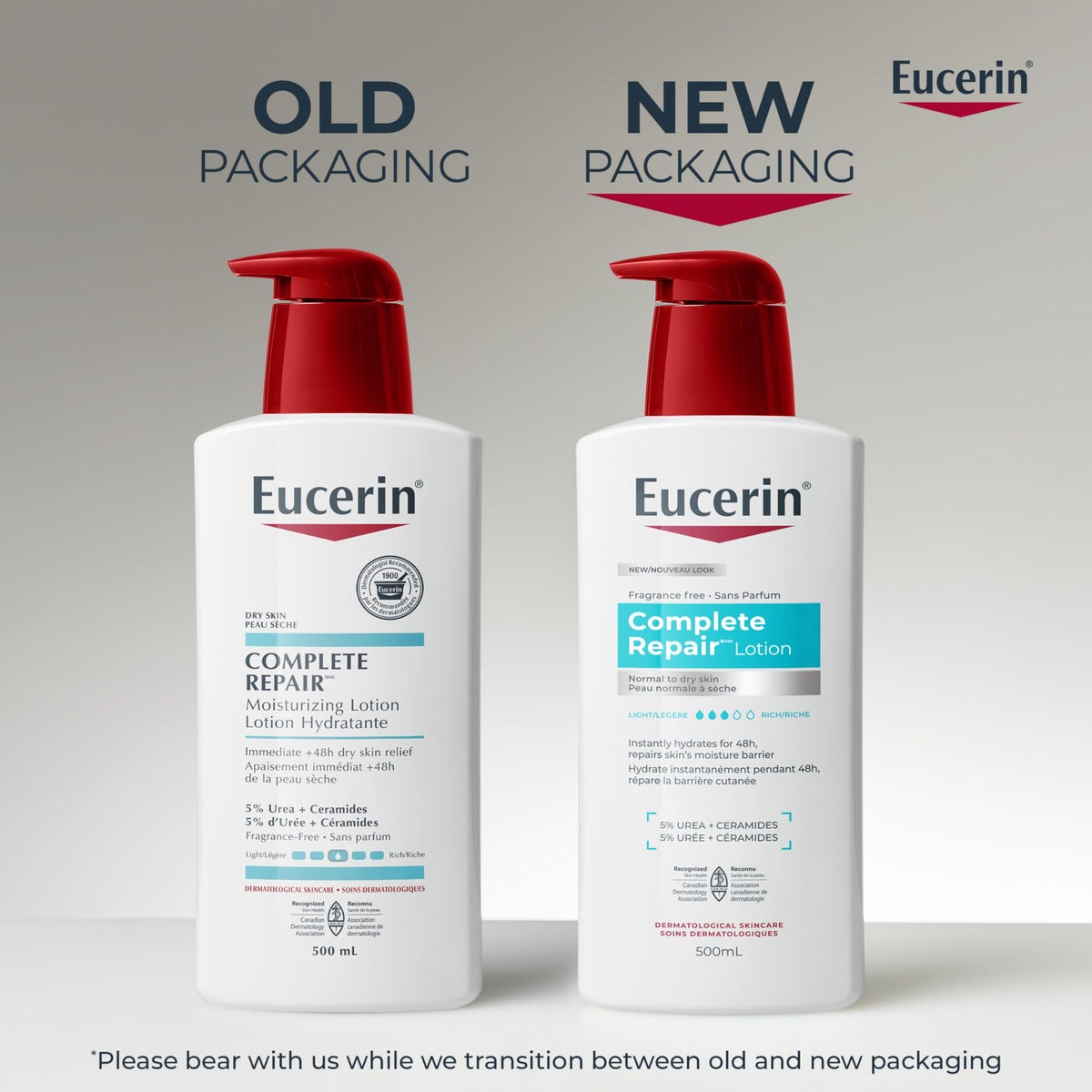 Eucerin Complete Repair Moisturizing Lotion with 5% Urea and Ceramides for Dry Skin, 500 mL 🍁 All In One Marketplace Canada