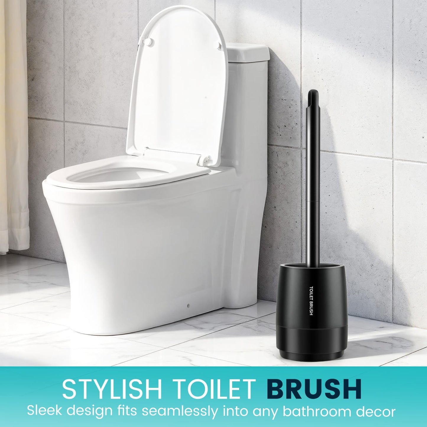 Toilet Brush Toilet Bowl Cleaner Brush and Holder with Dense Durable Scrubbing Bristles Black Toilet Scrubber for Bathroom Deep Cleaning 🍁 All In One Marketplace Canada