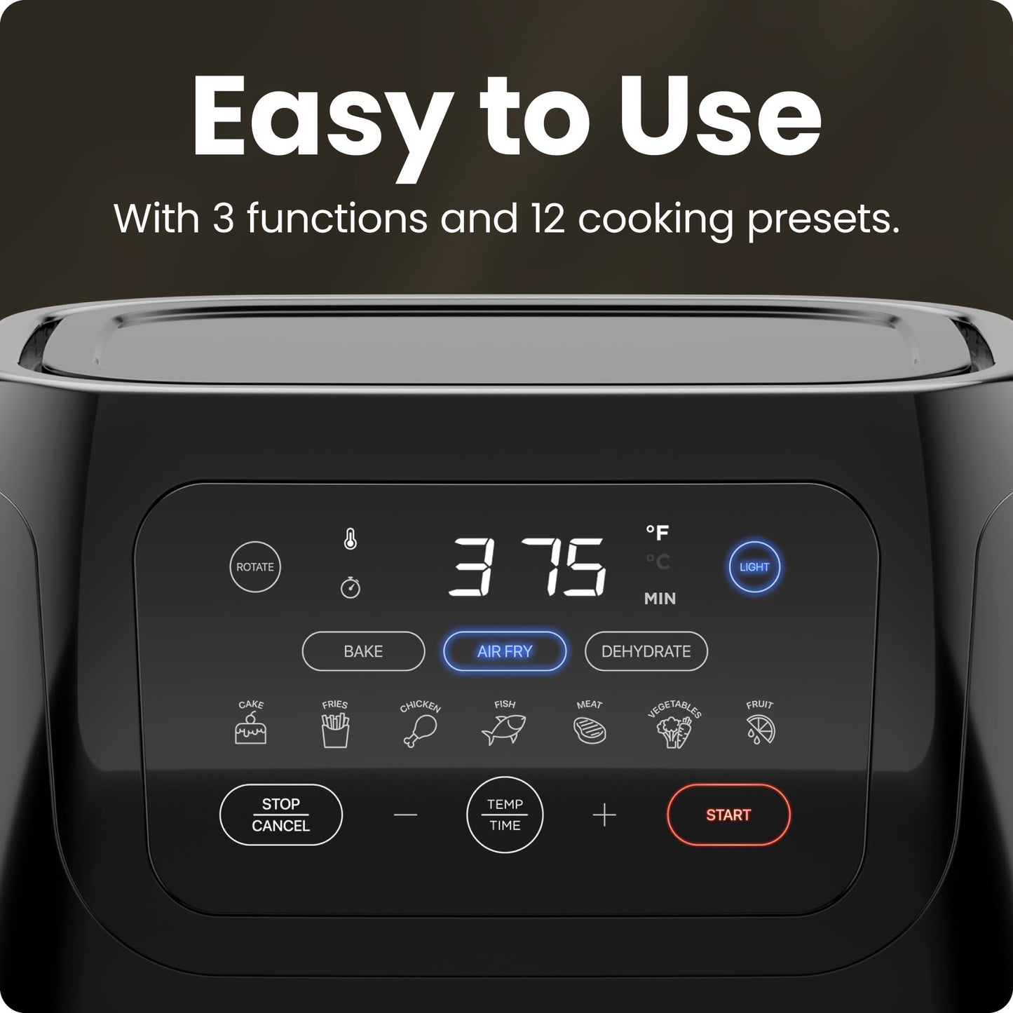 CHEFMAN Multifunctional Digital AirFryer+ Rotisserie,Dehydrator, Convection Oven17 Touch Screen Presets Fry,Roast,Dehydrate, Bake, XL 10L Family Size,Auto Shutoff,Large Easy-View Window Black,10 Quart 🍁 All In One Marketplace Canada