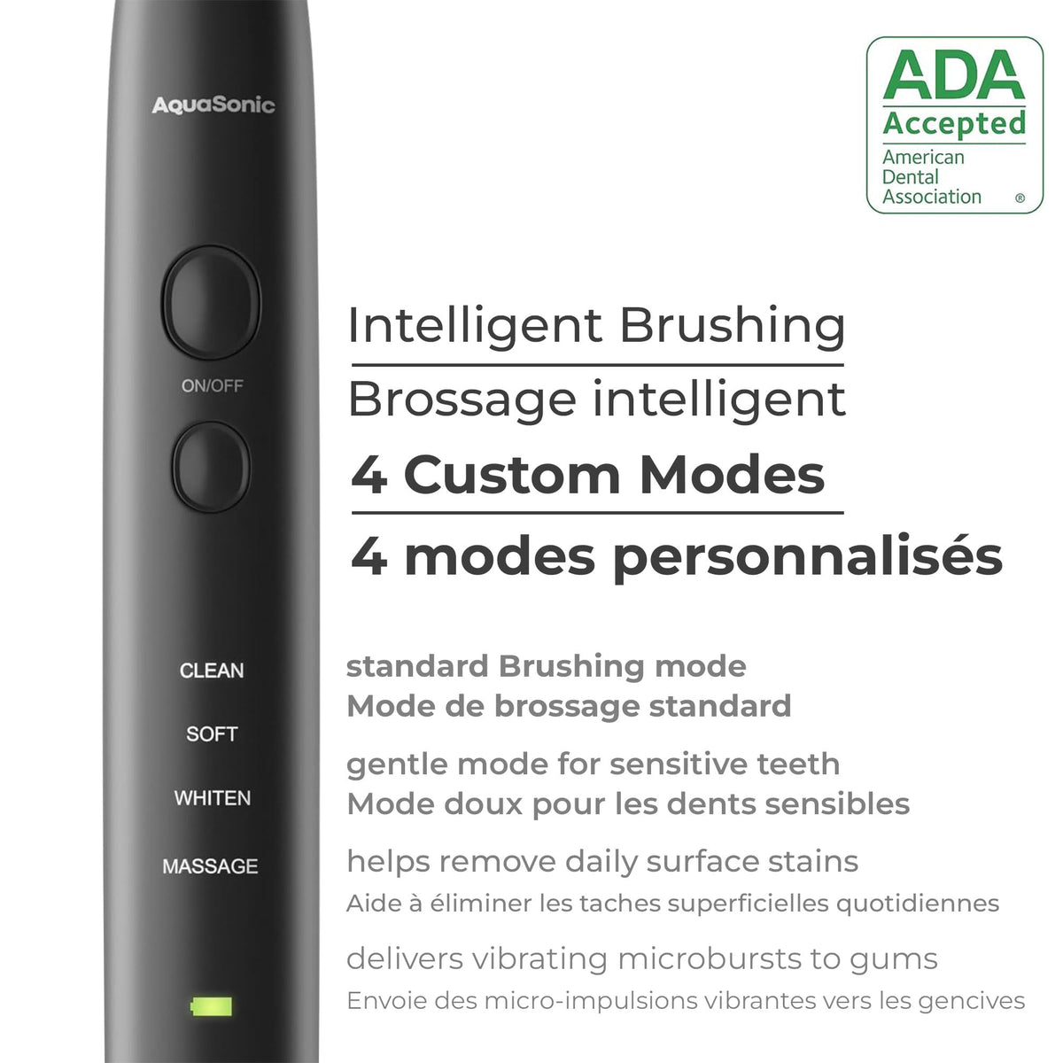 Aquasonic Black Series Ultra Whitening Electric Toothbrush | ADA Accepted Rechargeable Toothbrush, 8 Brush Heads & Travel Case, 40,000 VPM Electric Motor & Wireless Charging - 4 Modes with Smart Timer 🍁 All In One Marketplace Canada