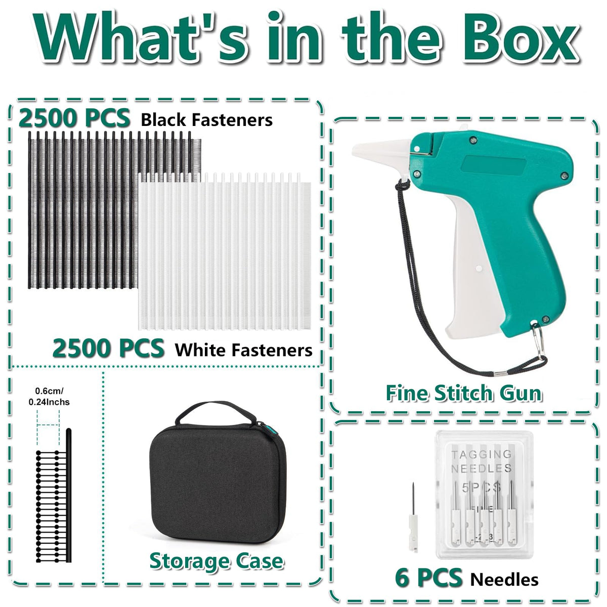 Mini Stitch Gun for Clothes, Mini Clothing Stitcher Gun, Speedy Clothing Fixer Stitchy, Quick Stitch Sewing Gun Kit with 2500 Black & 2500 White Fasteners, 6 Needles and Hard Case - Not Standard Gun 🍁 All In One Marketplace Canada