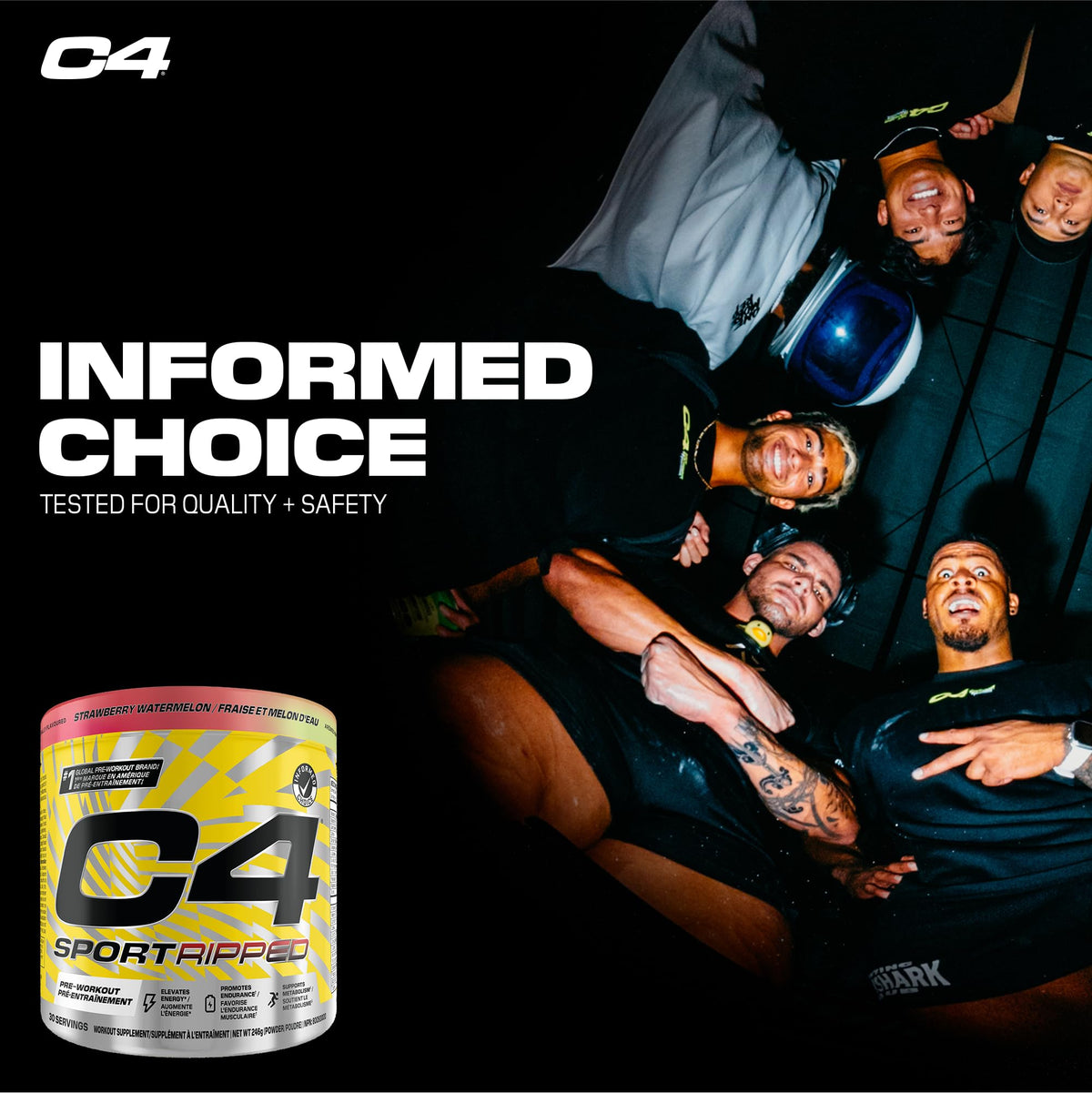 Cellucor C4 Ripped Thermogenic Pre Workout Powder - Informed-Choice Certified Preworkout Energy & Fat Metabolism - Strawberry Watermelon, 30 Servings 🍁 All In One Marketplace Canada