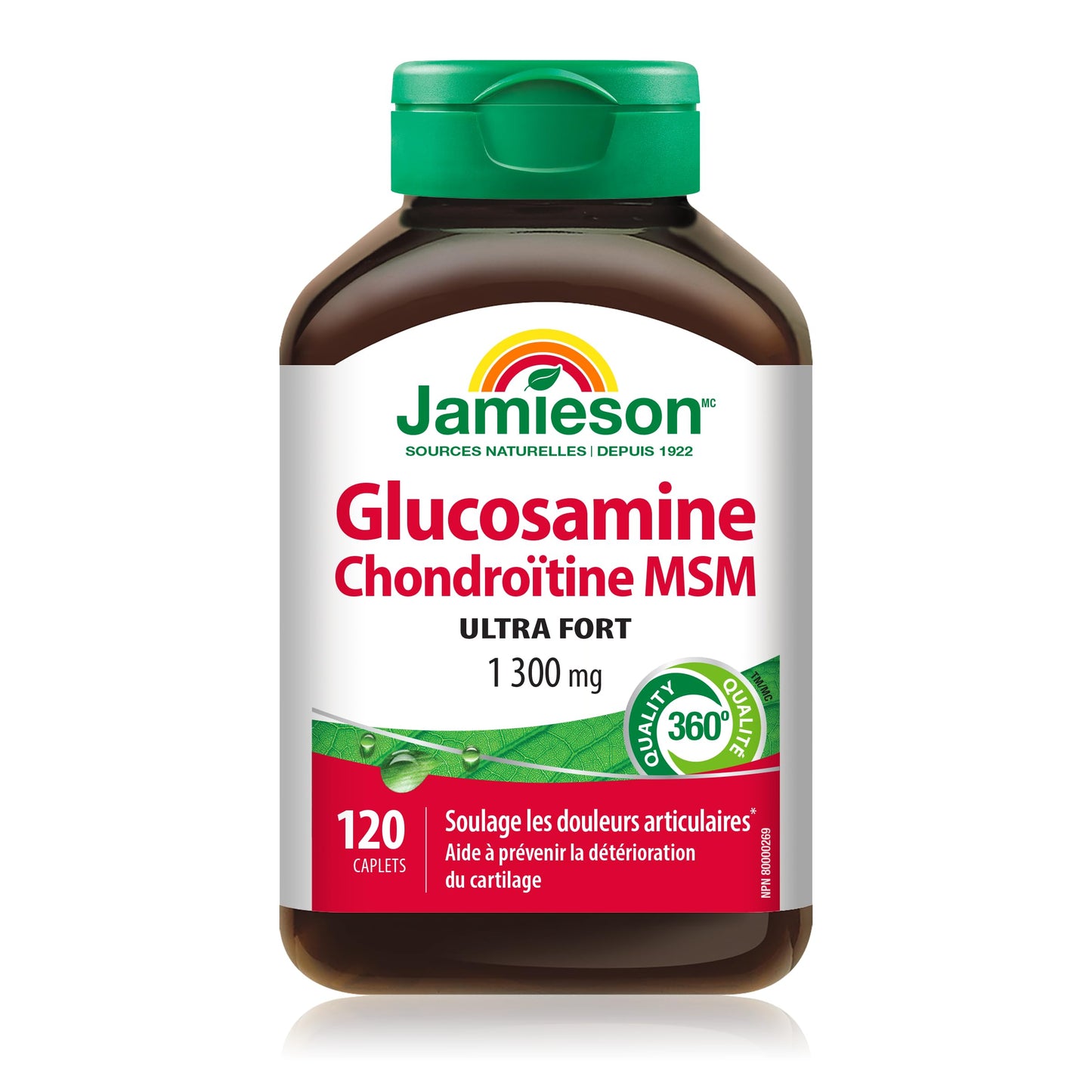 Jamieson Ultra Strength Glucosamine Chondroitin MSM 1300 mg, Provides Joint Pain Relief, Osteoarthritis Support, and Cartilage Deterioration Protection. Non-GMO, Gluten-Free, 120 Caplets, Proudly Canadian 🍁 All In One Marketplace Canada
