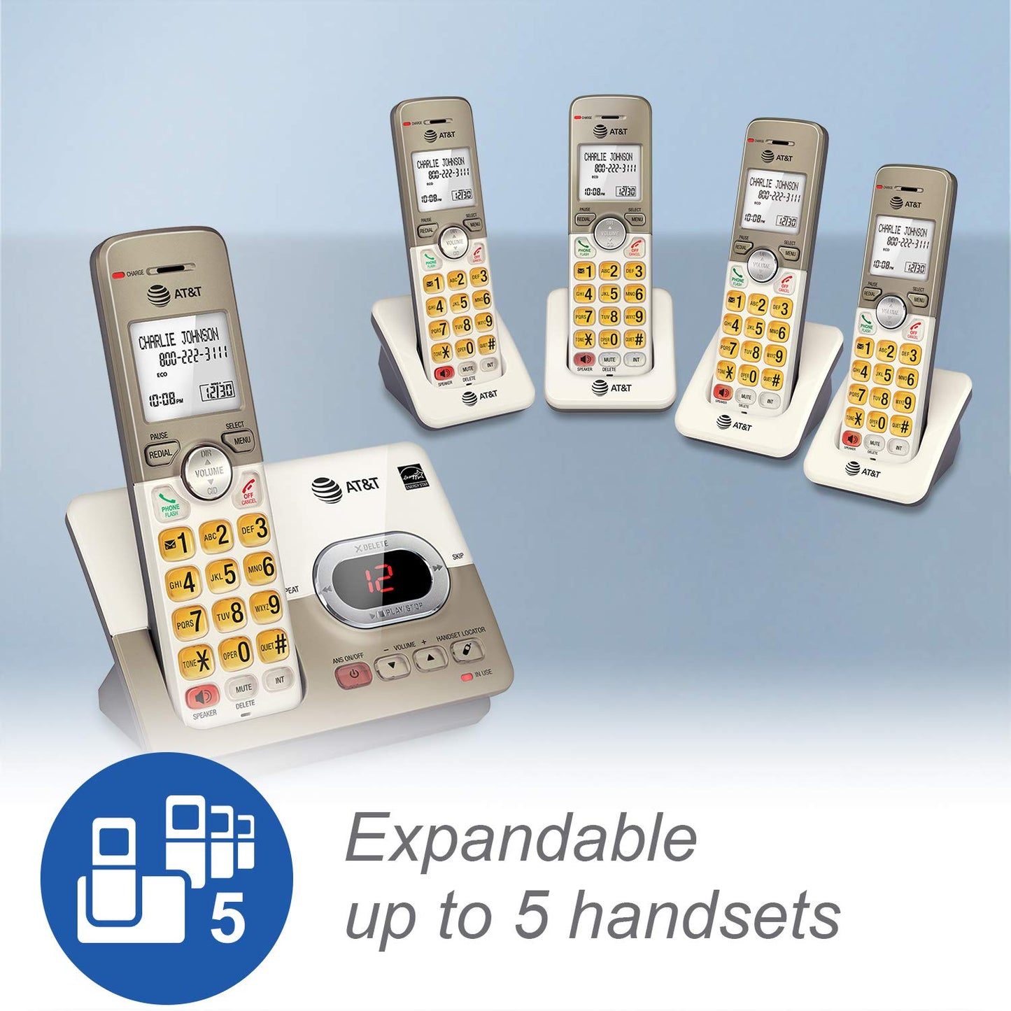 AT&T EL52203 2-Handsets Cordless Phone System with Answering System, Caller ID/Call Waiting - DECT 6.0 - Upto 14 Minutes Recording Time 🍁 All In One Marketplace Canada