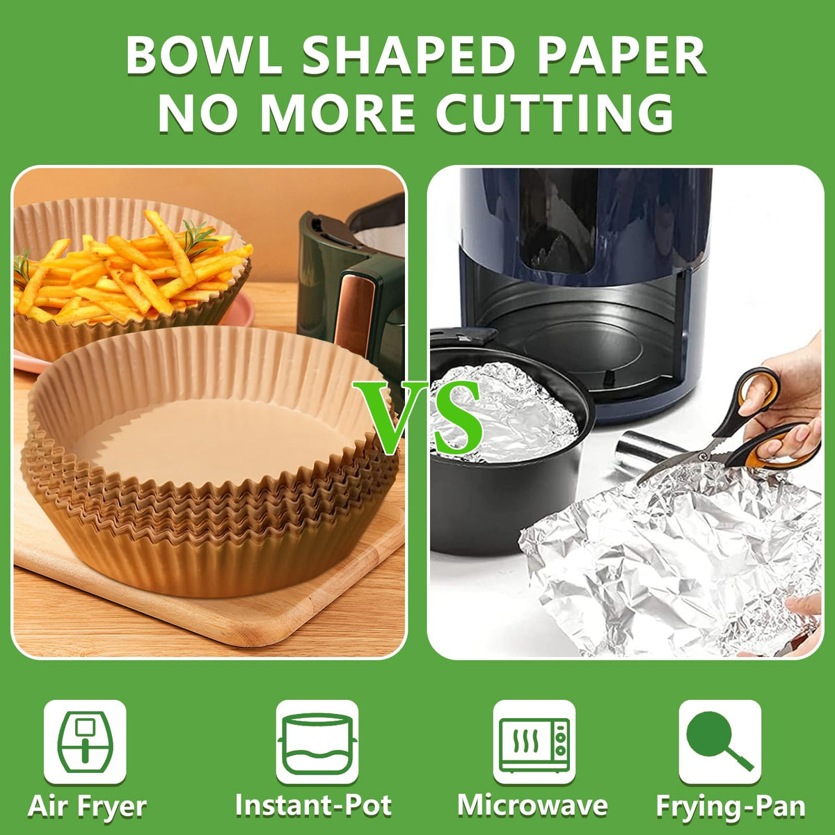 200pcs Air Fryer Disposable Paper Liner, Non-Stick Disposable Air Fryer Parchment Paper Liners, Baking Paper for Air Fryer Oil-Proof, Water-Proof, Food Grade Parchment（6.3" in Bottom, 7.9" on top） 🍁 All In One Marketplace Canada