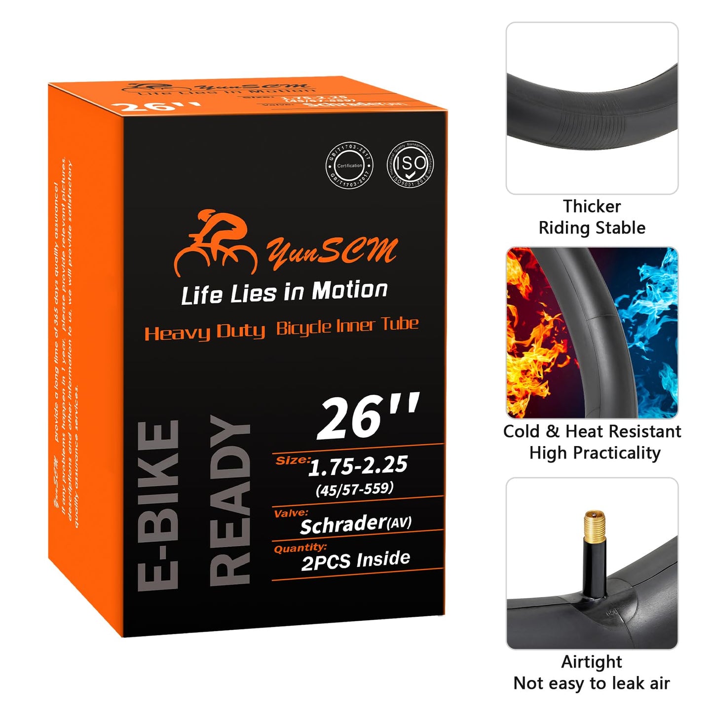 2-PCS 26" Heavy Duty Bike Tubes 26x1.75/1.95/2.0/2.1/2.125/2.20/2.25 AV32MM 26 Heavy Duty Bicycle Tubes Compatible with 26x1.75 26x1.95 26x2.10 26x2.0 26x2.125 26x2.2 26x2.25 Tire Tubes Schrader Valve 🍁 All In One Marketplace Canada