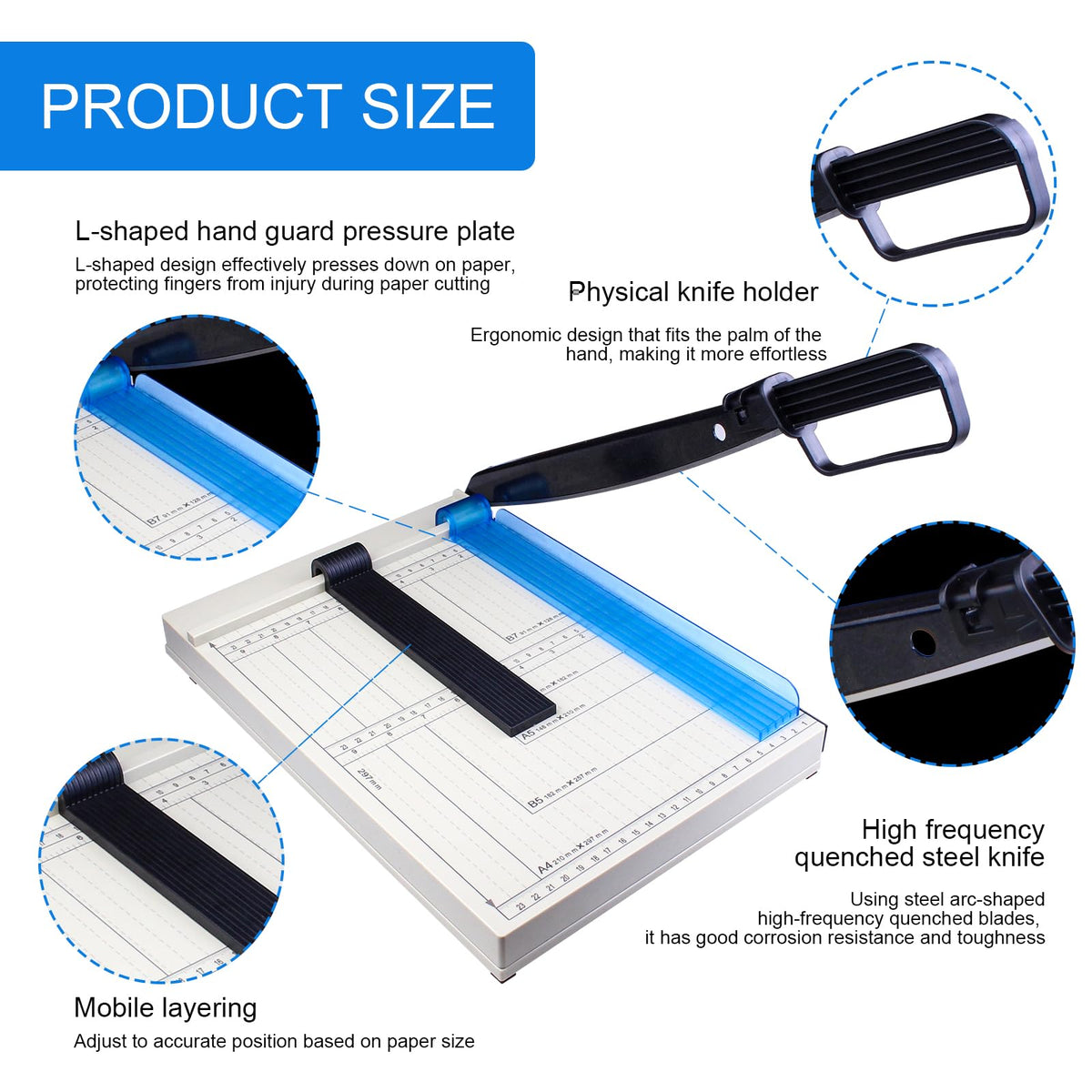 Paper Cutter, Paper Cutting Machine, 12 "A4 Cutting Length, 10 Sheet Capacity, with Safety Protection Device and Blade Lock, Suitable for Office, School or Commercial usePaper Cutter 🍁 All In One Marketplace Canada